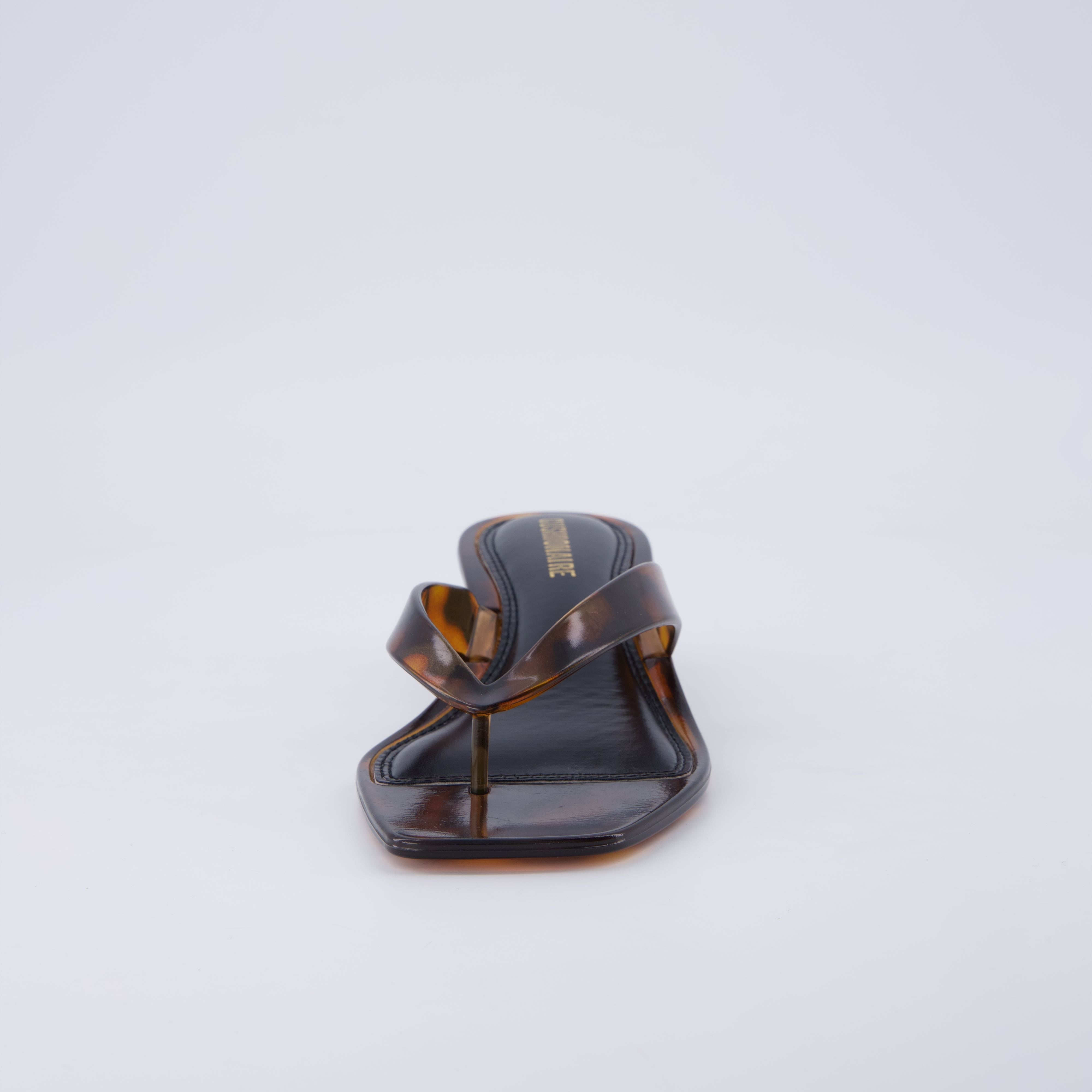 Riot Jelly Thong Kitten Heels Tortoise Medium