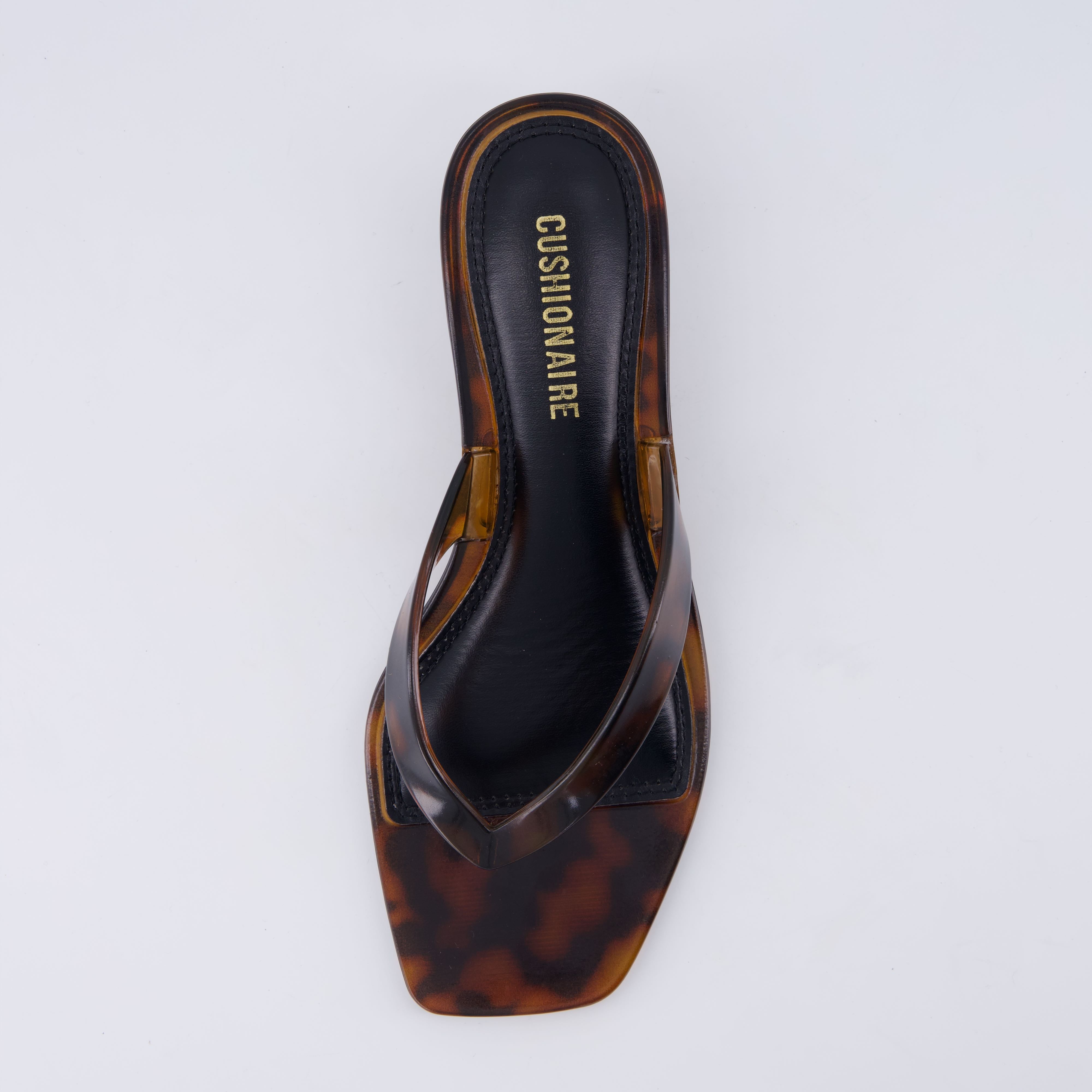 Riot Jelly Thong Kitten Heels Tortoise Medium