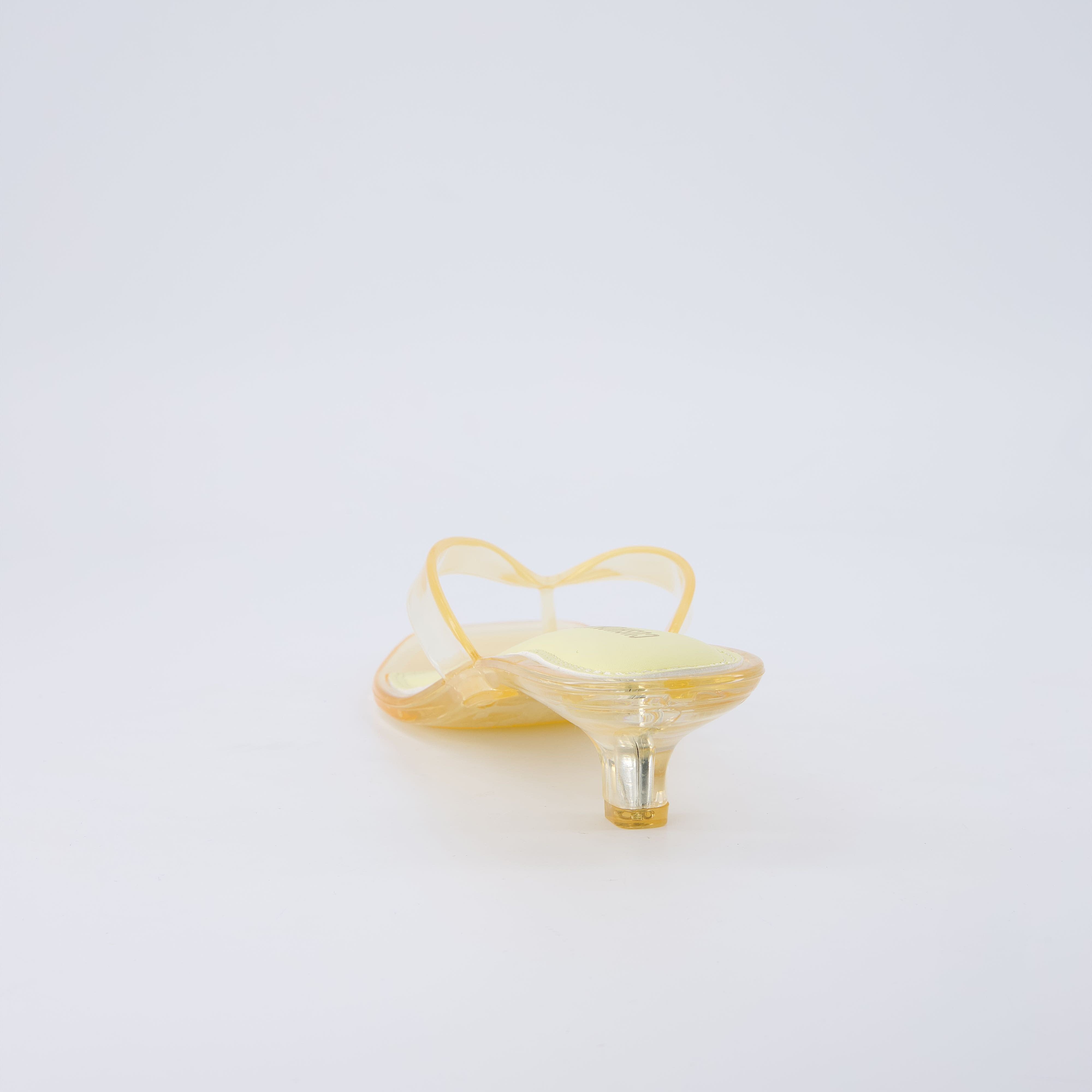 Riot Jelly Thong Kitten Heels Yellow Medium