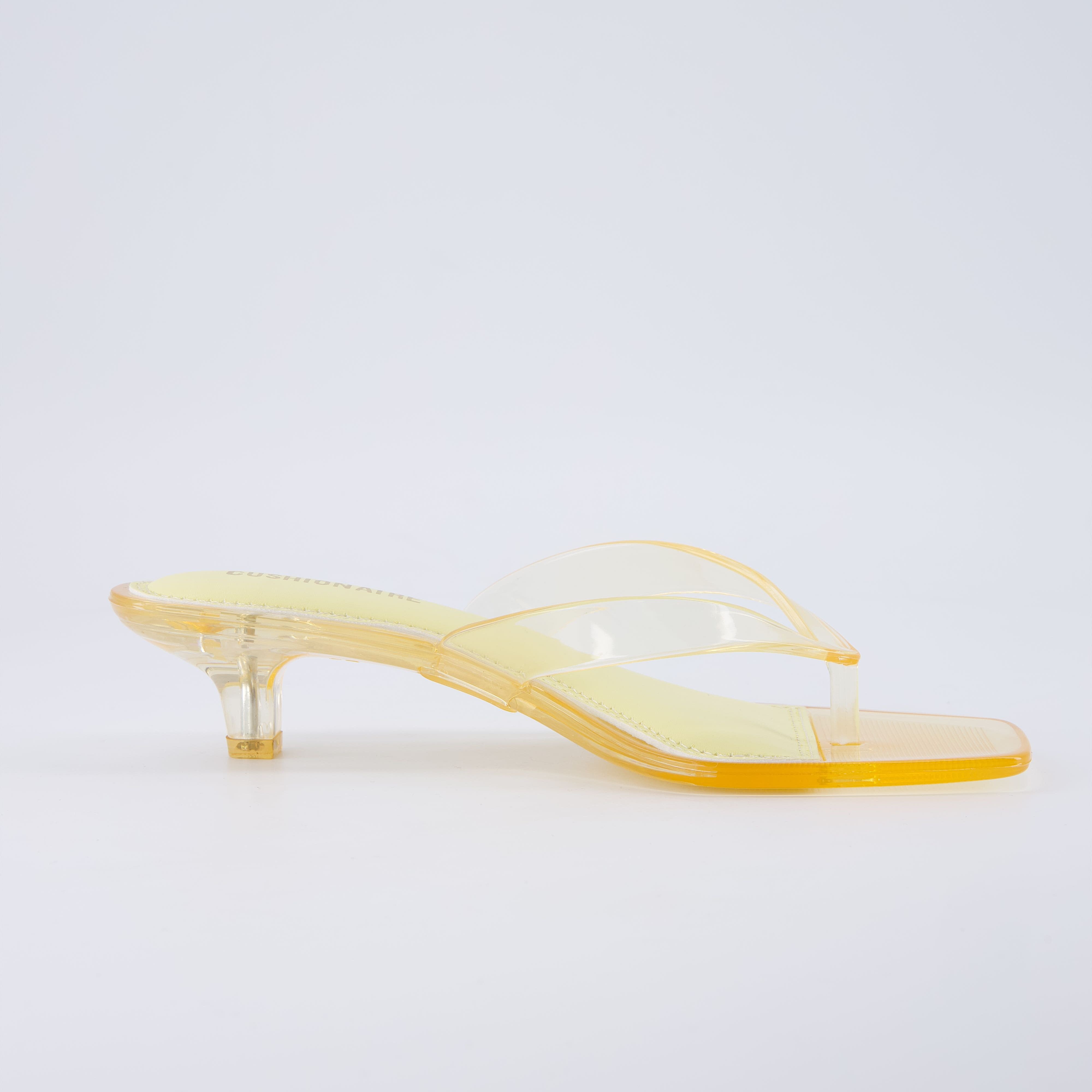 Riot Jelly Thong Kitten Heels Yellow Medium