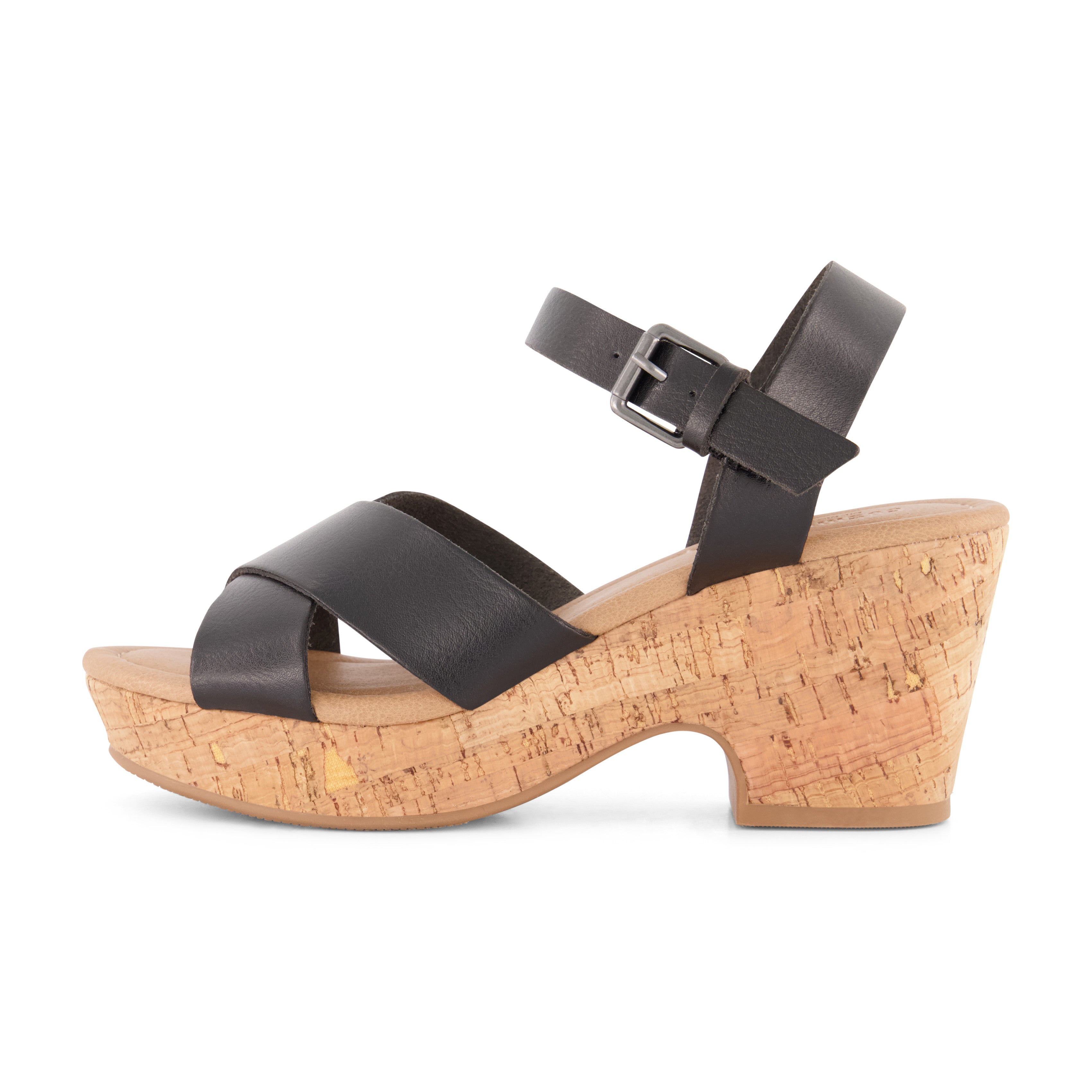 Rosie Cork Wedge Sandal Black