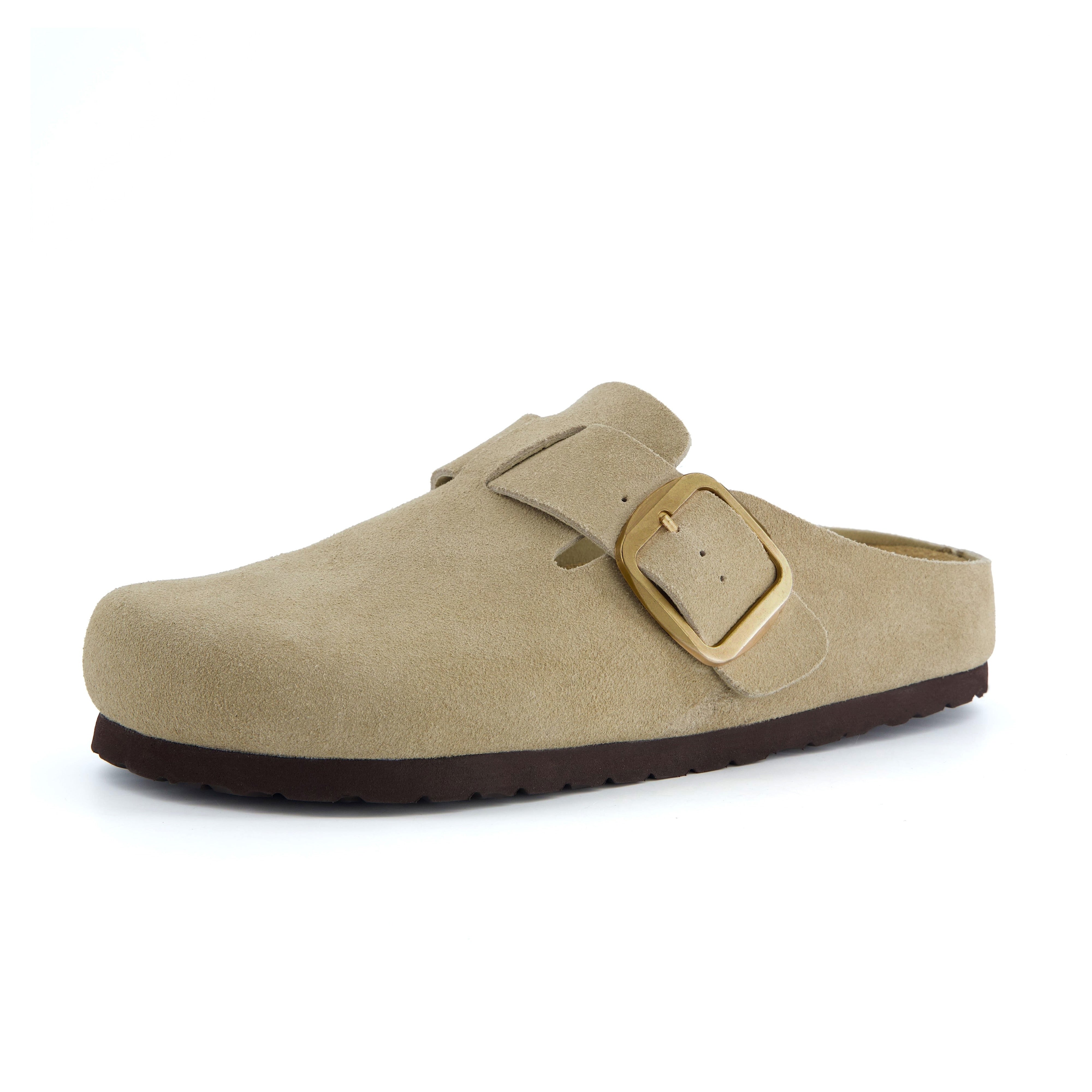 Rusty Leather Clogs Beige