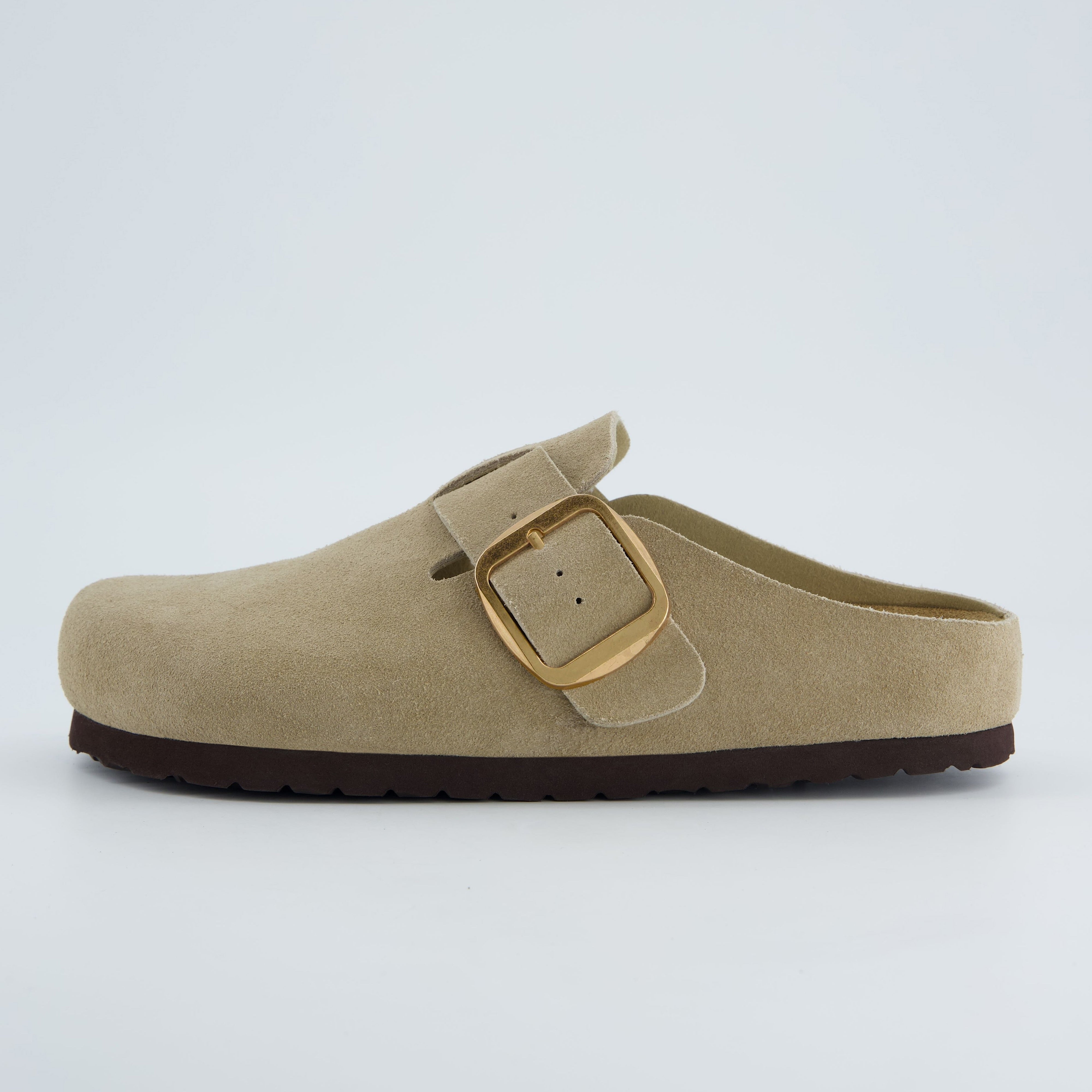 Rusty Leather Clogs Beige