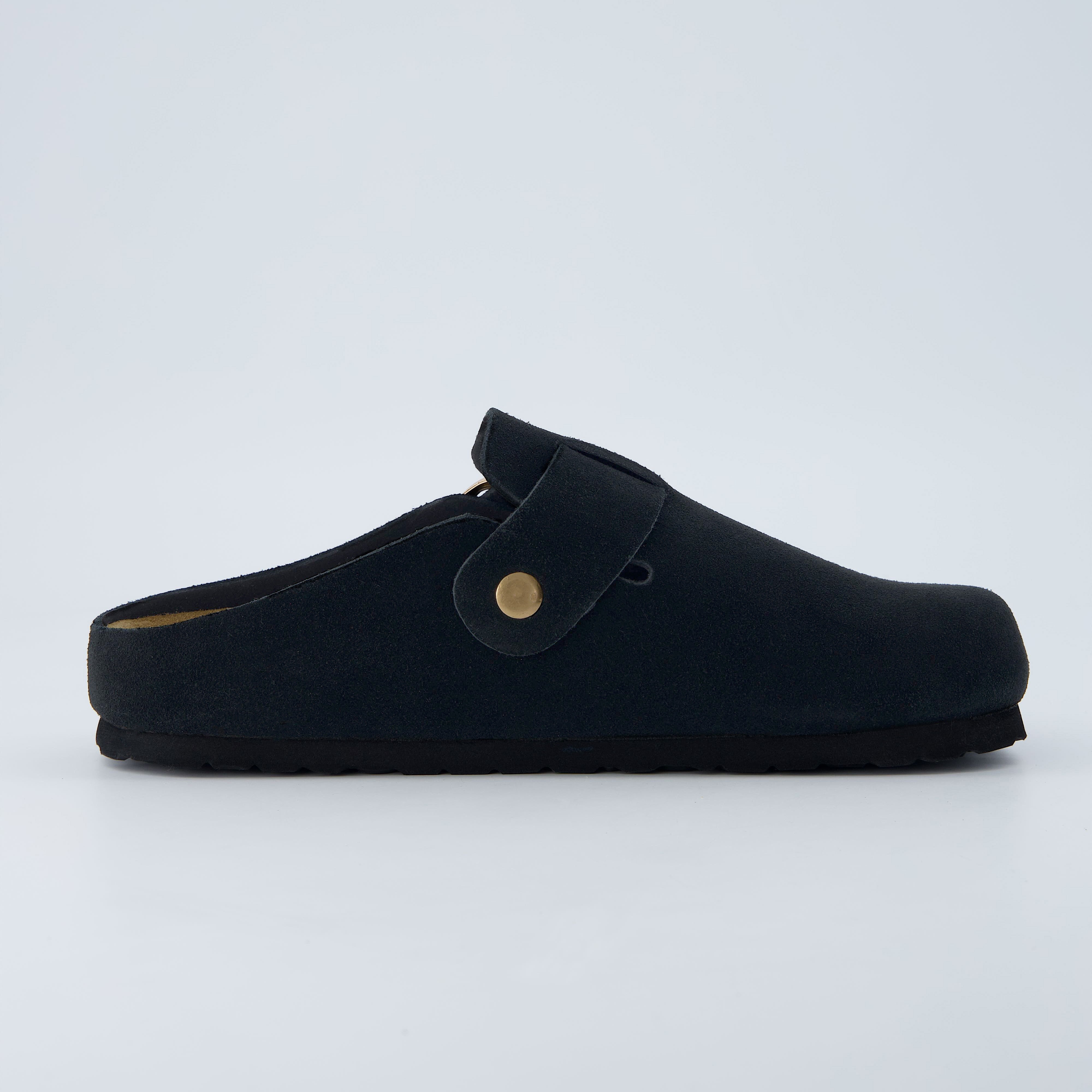 Rusty Leather Clogs Black