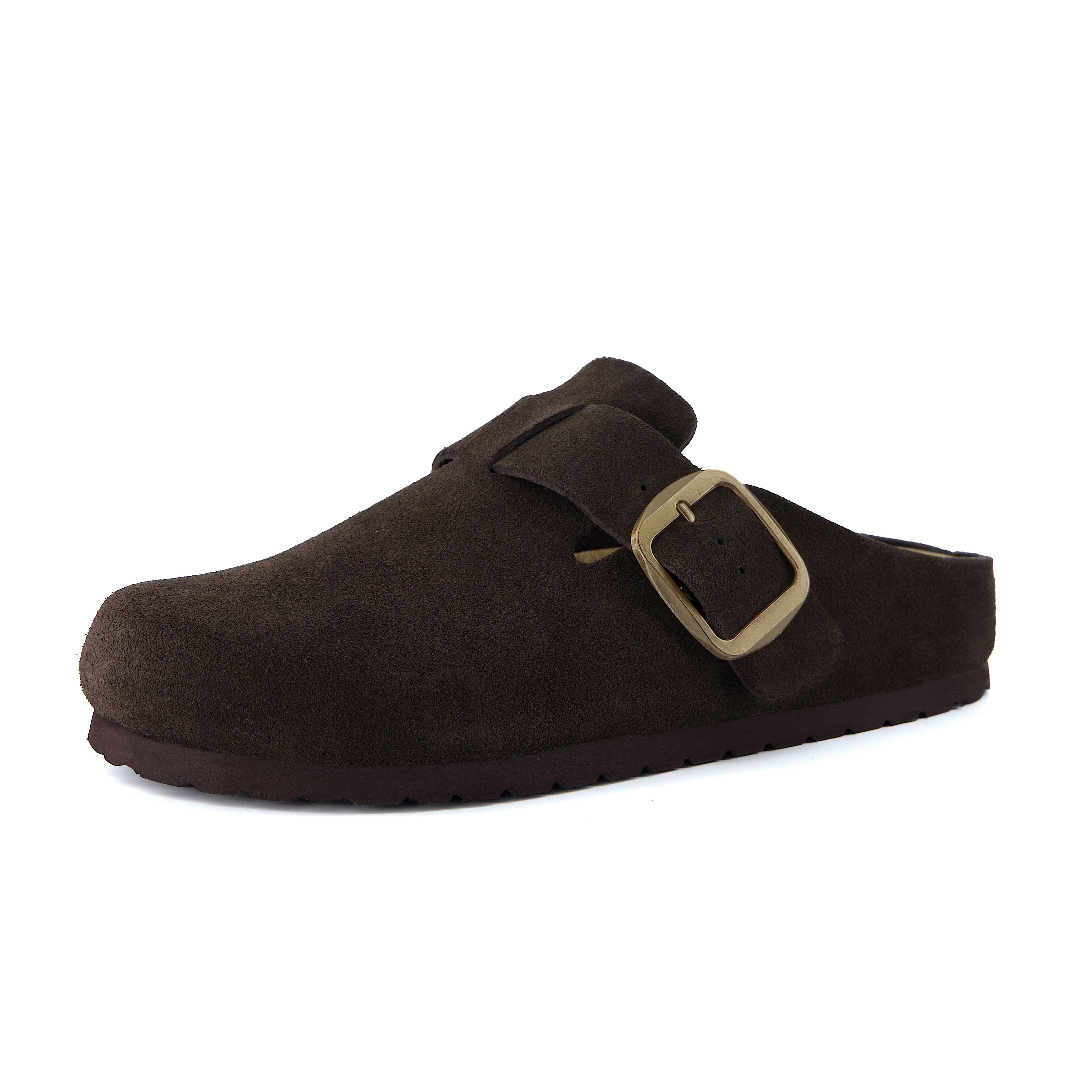 Rusty Leather Clogs Chocolate
