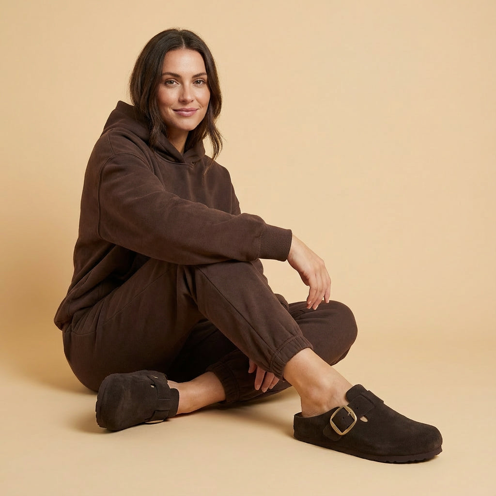 Rusty Leather Clogs Chocolate