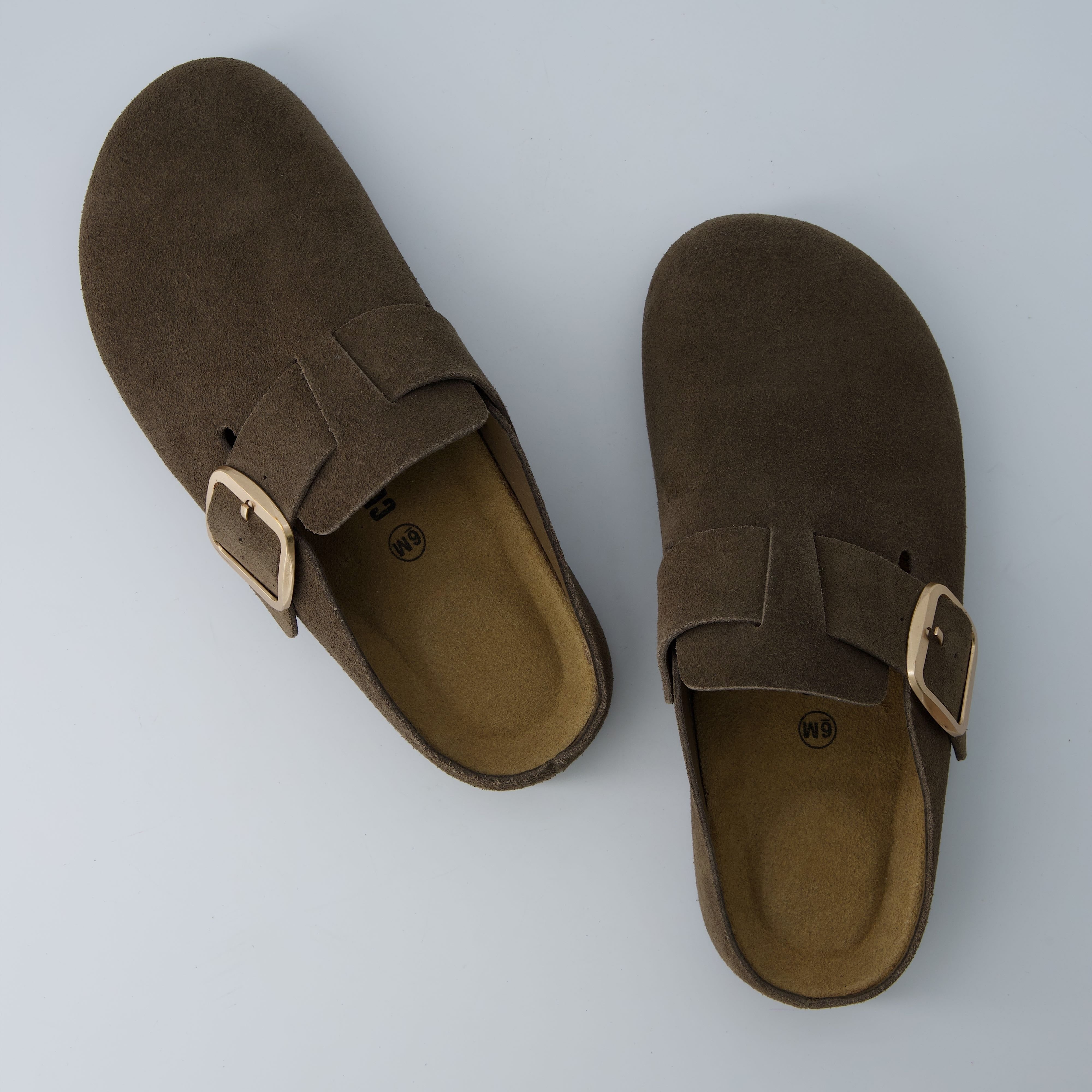 Rusty Leather Clogs Dark Taupe