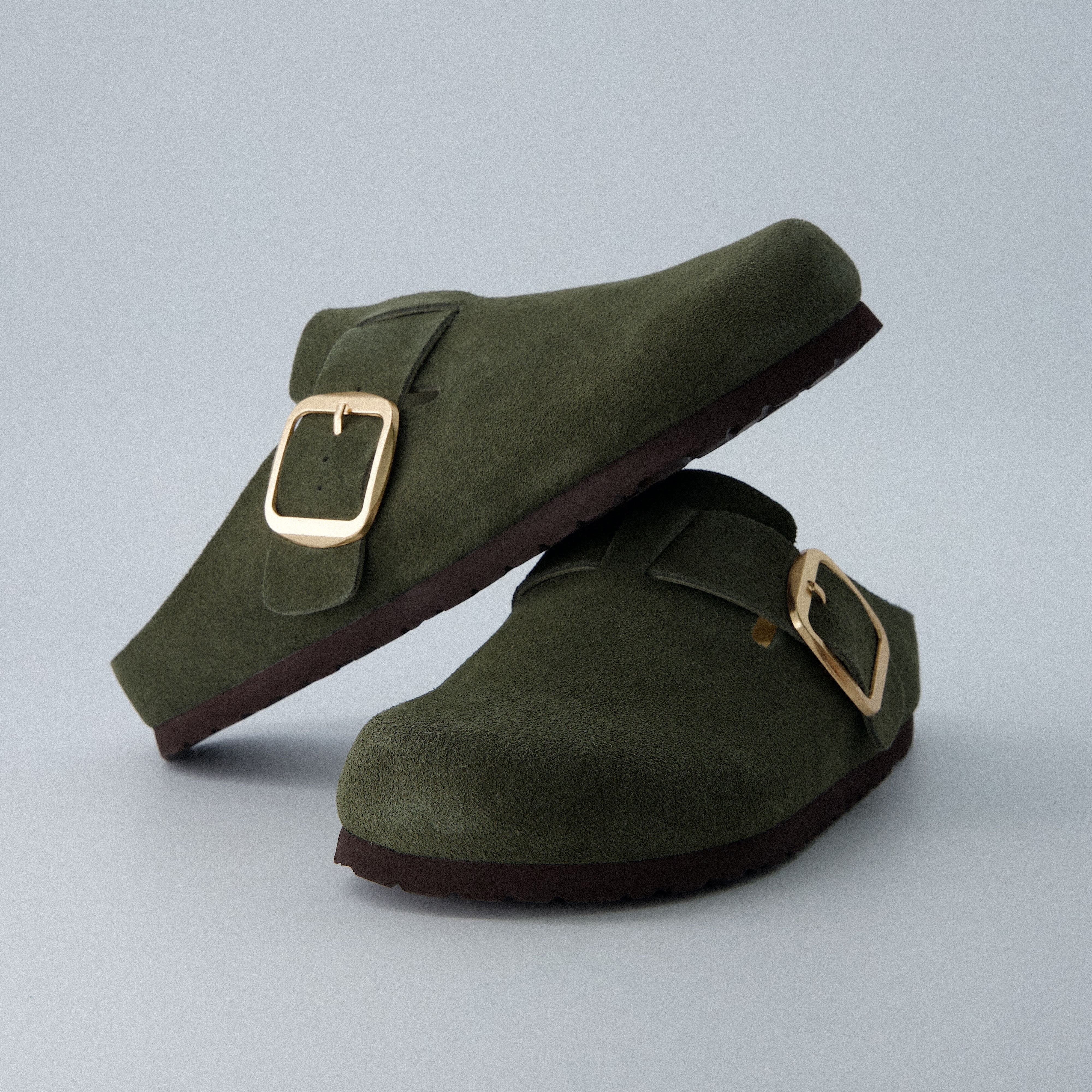 Rusty Leather Clogs Khaki