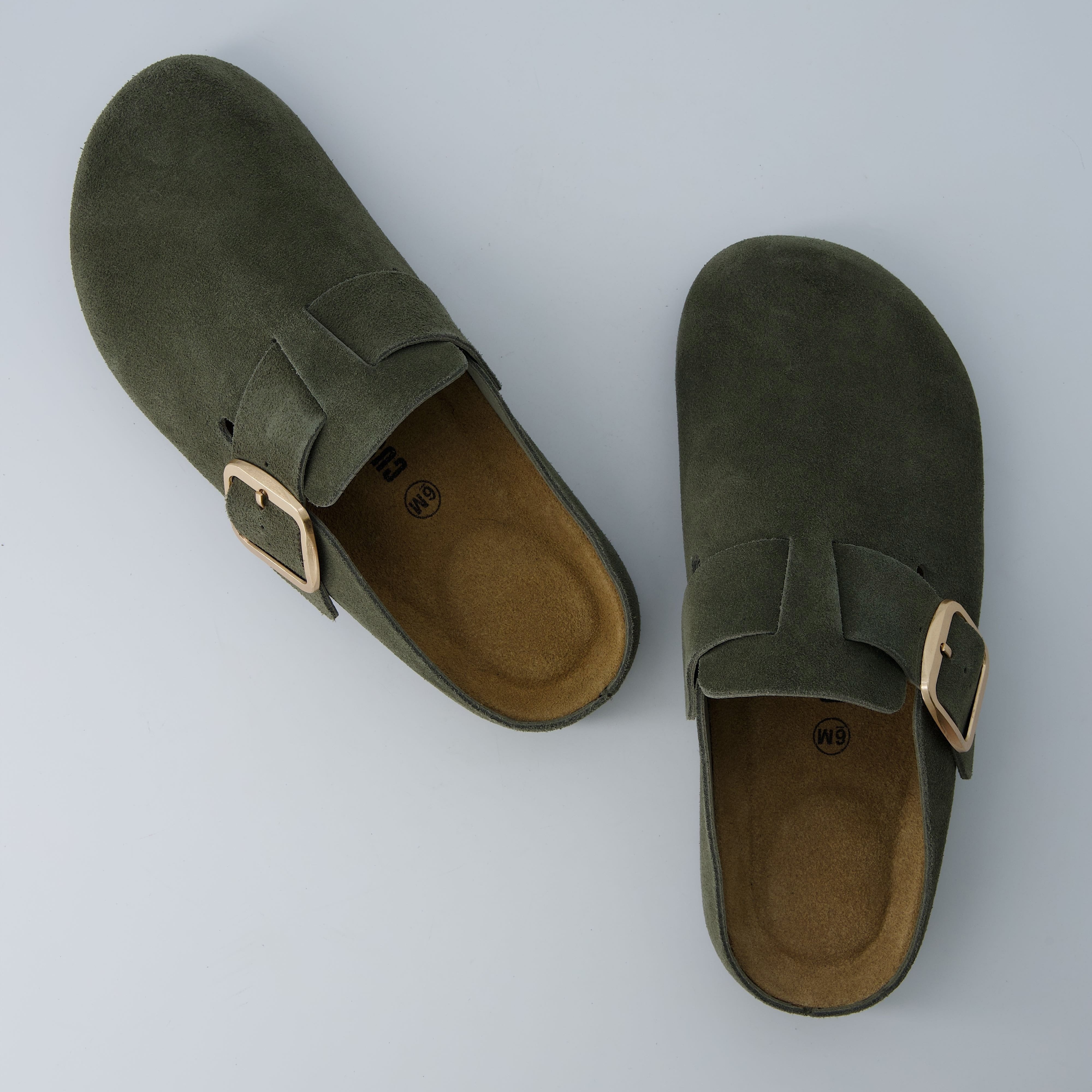 Rusty Leather Clogs Khaki