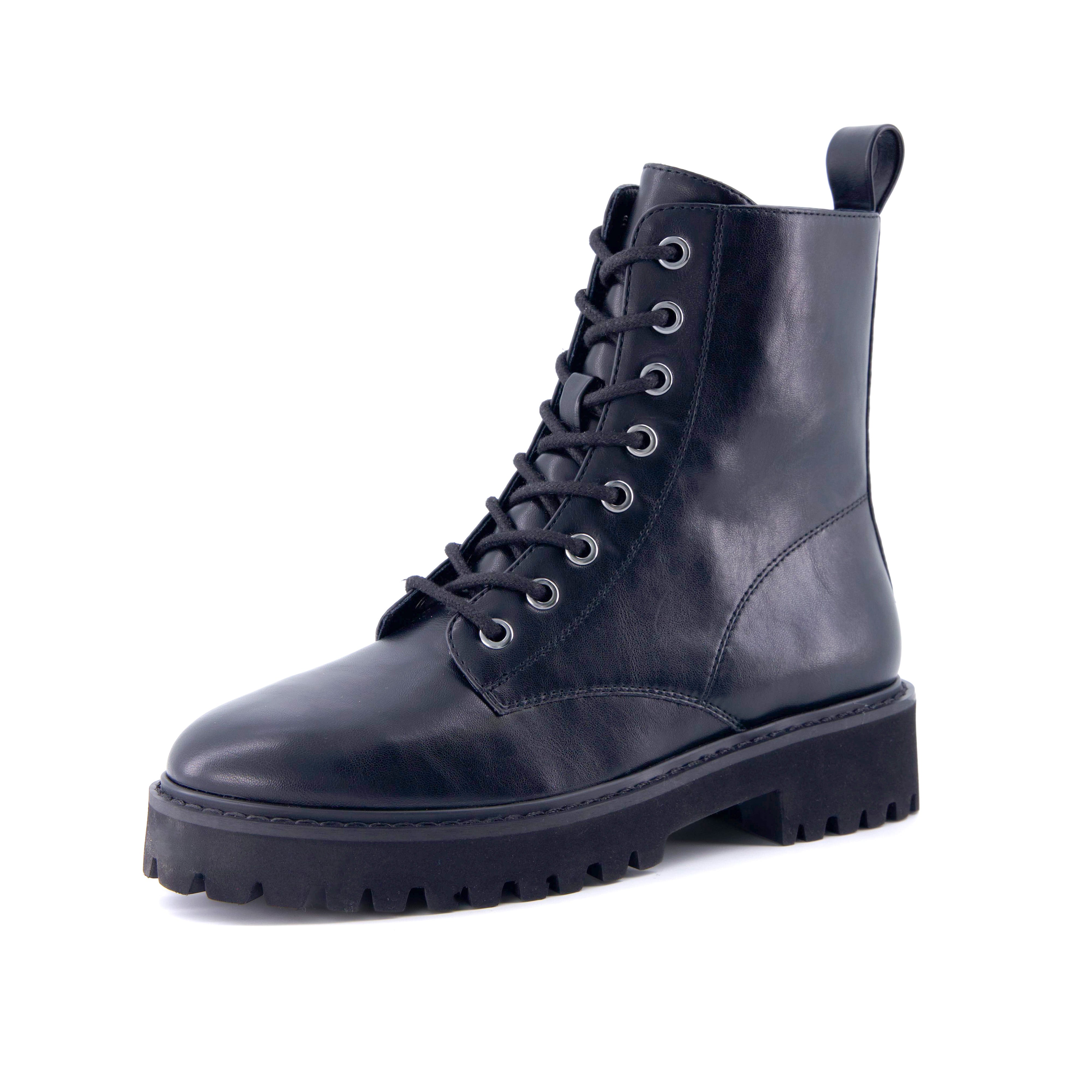 Ryker Vegan Leather Combat Boots Black Medium