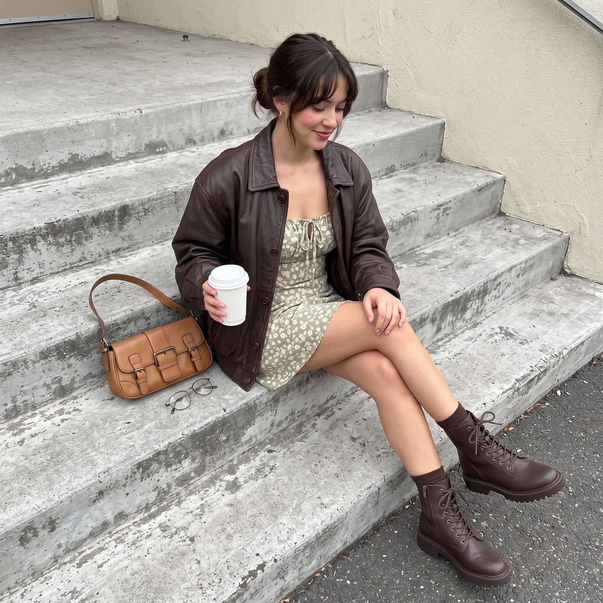 Ryker Leather Combat Boots Brown Medium