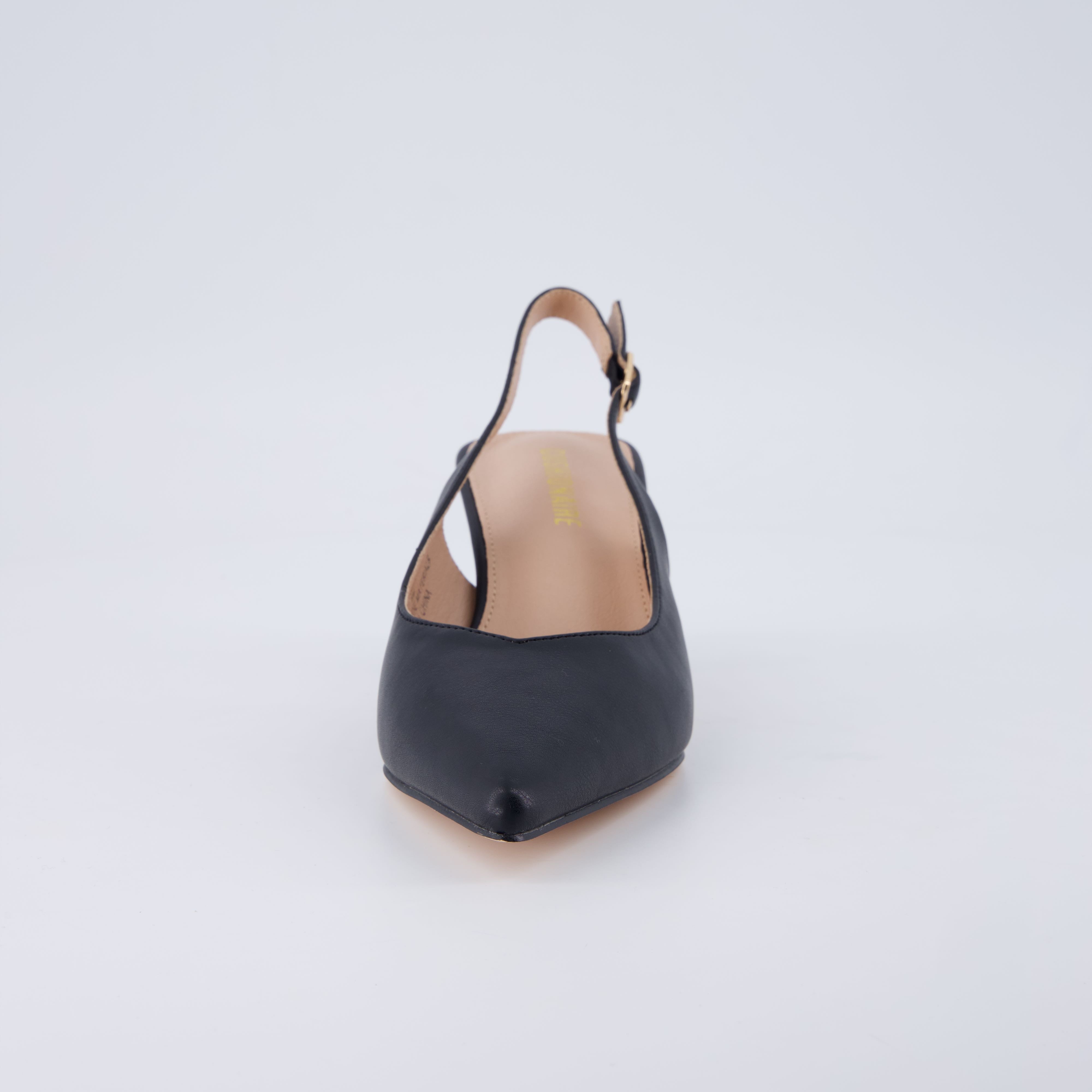 Saby Slingback Kitten Heels Microsuede Black Medium