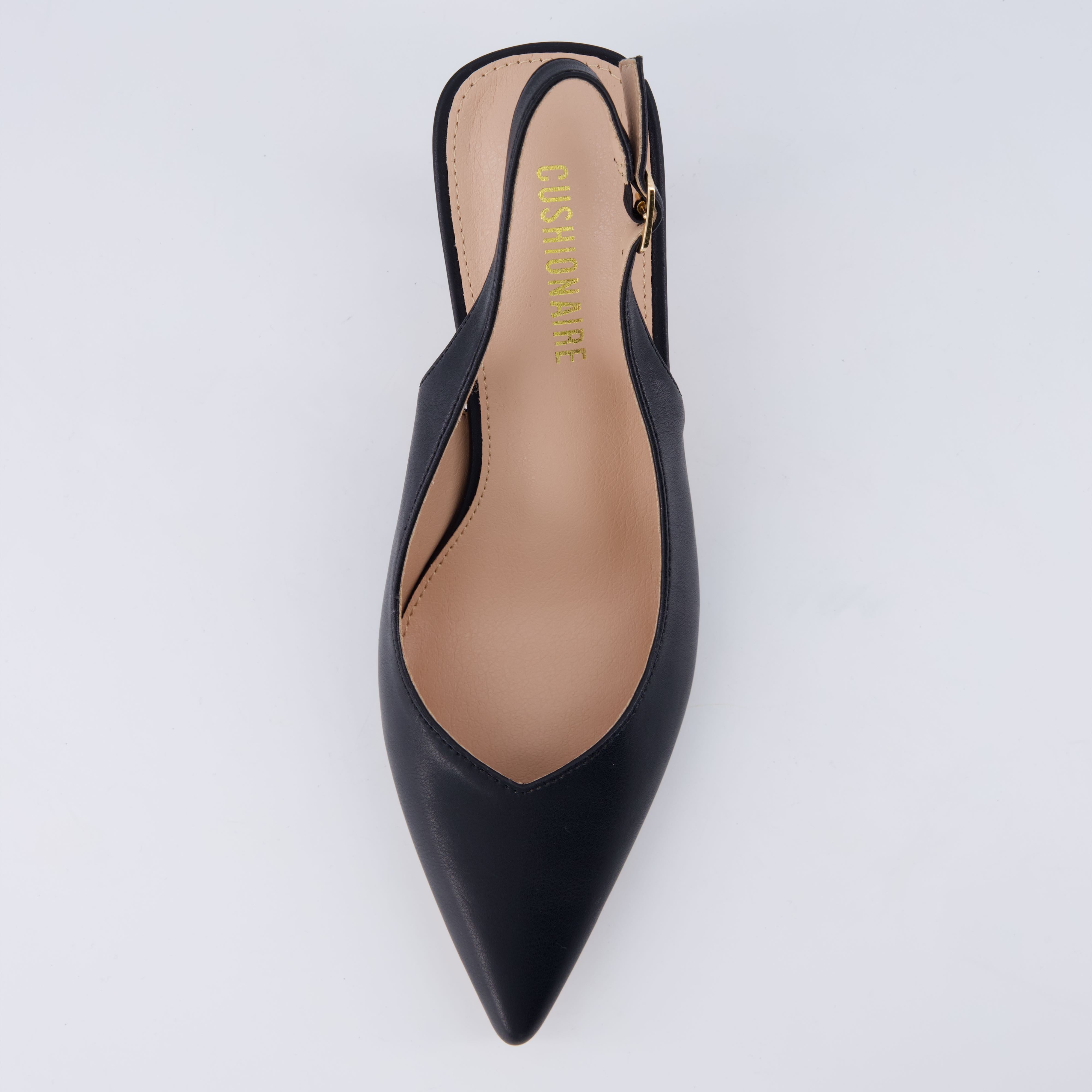 Saby Slingback Kitten Heels Microsuede Black Medium