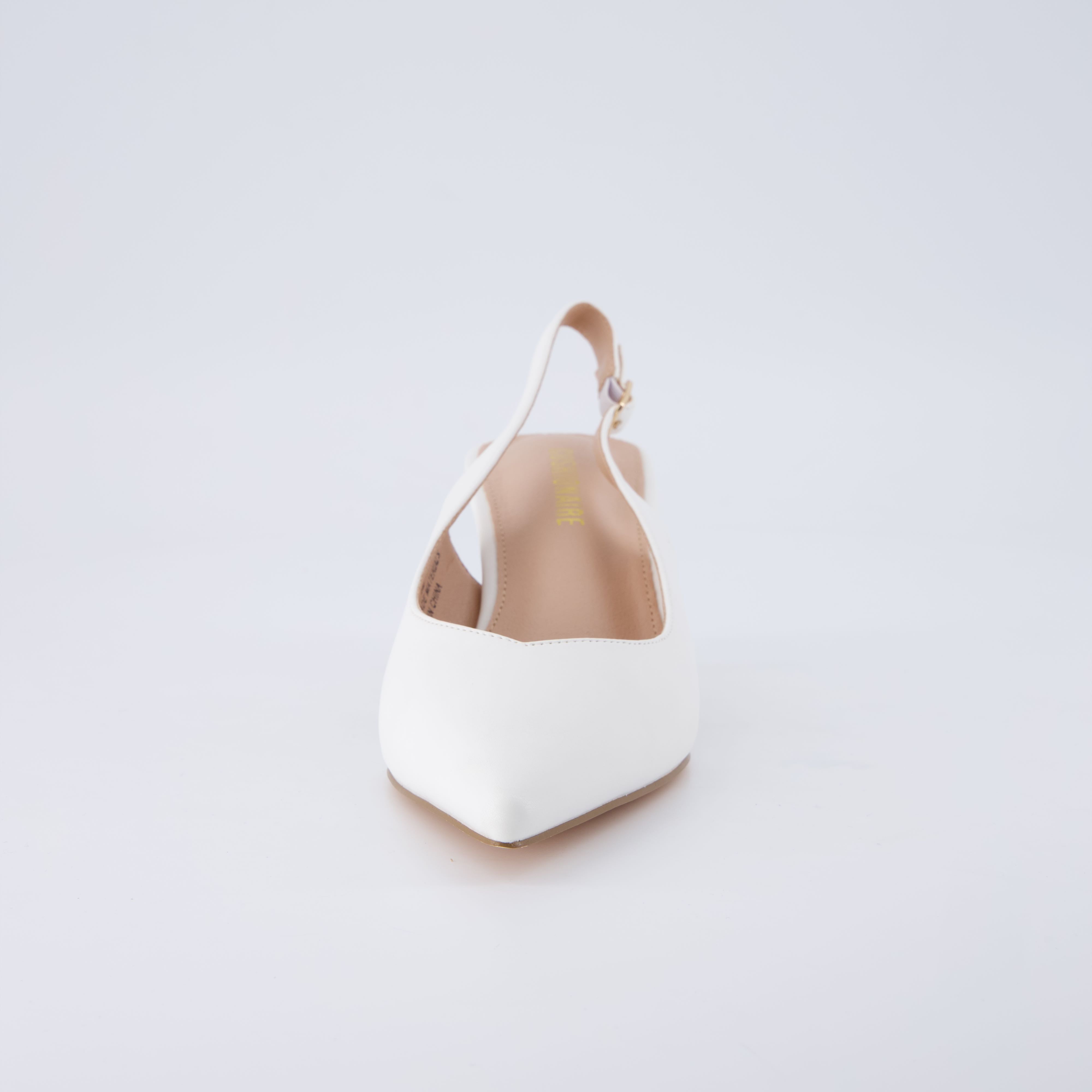 Saby Slingback Kitten Heels Smooth Ivory Medium