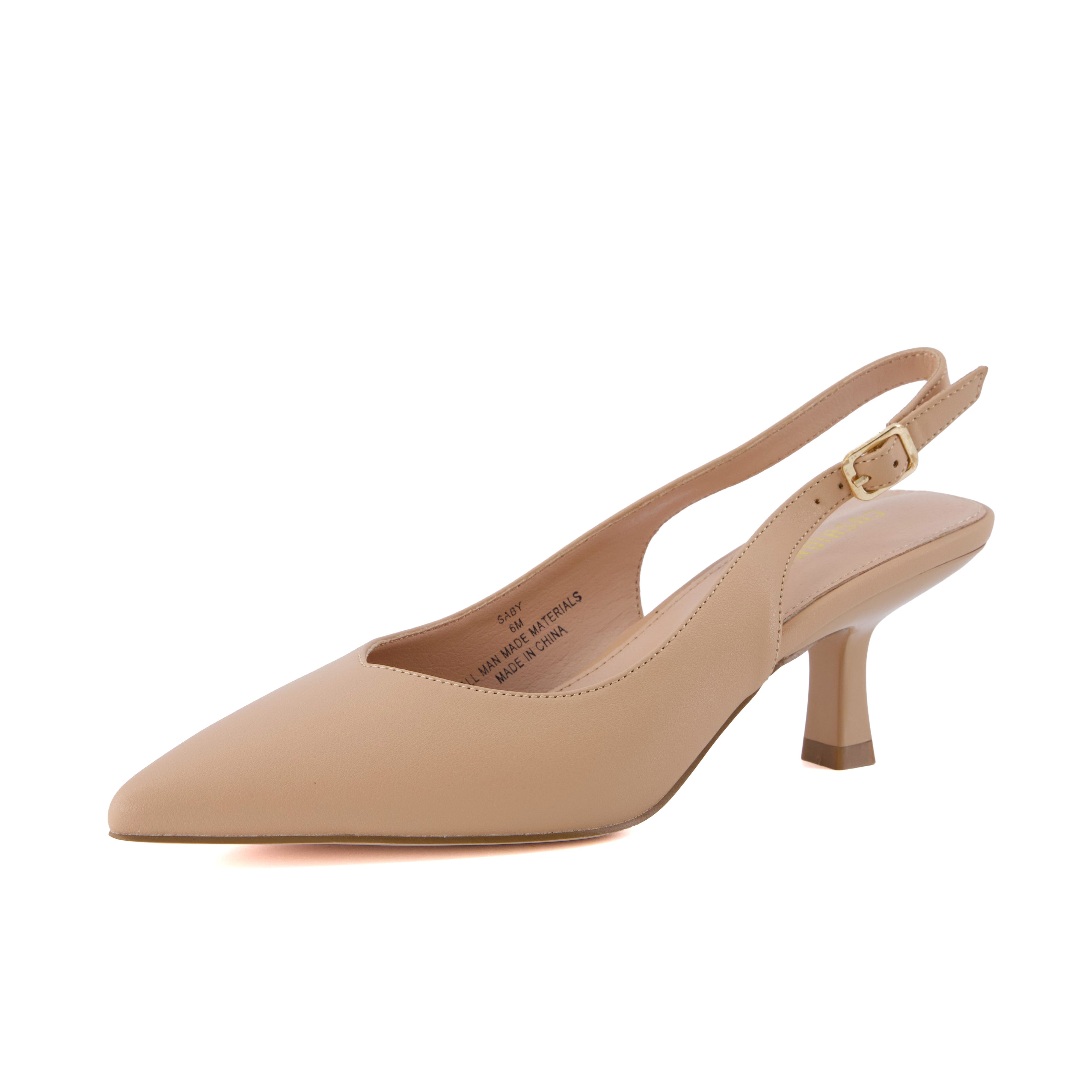 Saby Slingback Kitten Heels Smooth Nude Medium