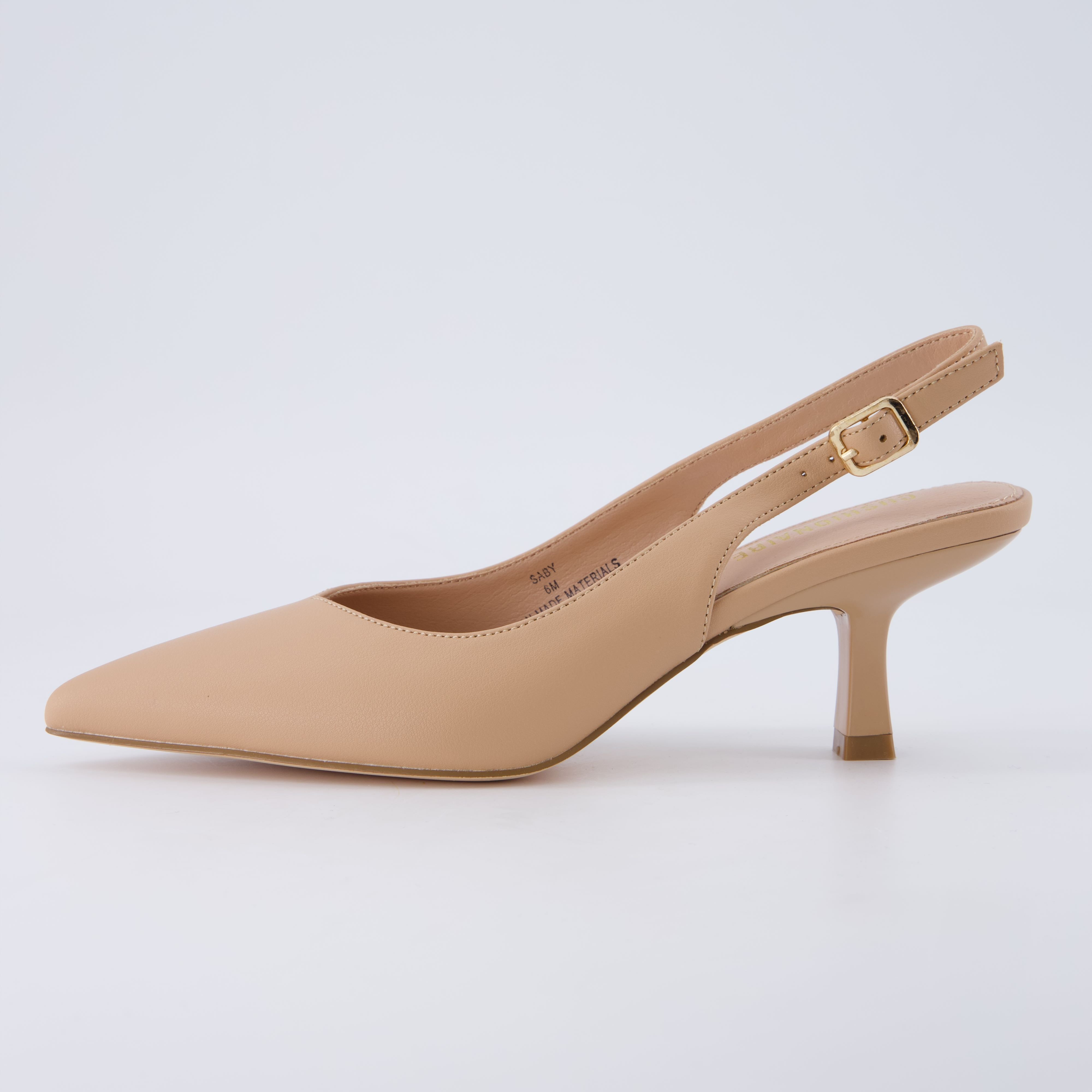 Saby Slingback Kitten Heels Smooth Nude Medium