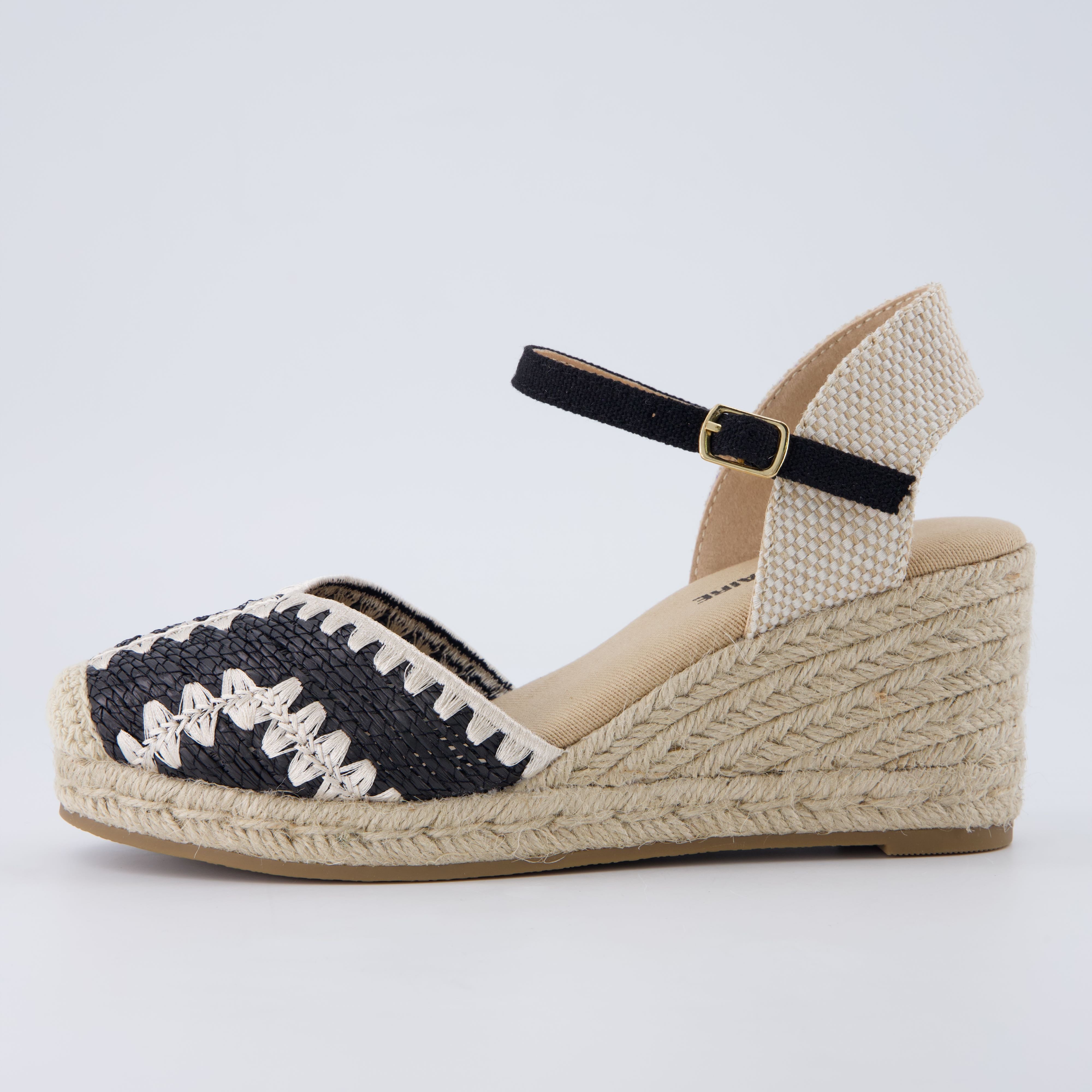 Samba Raffia Espadrilles Black
