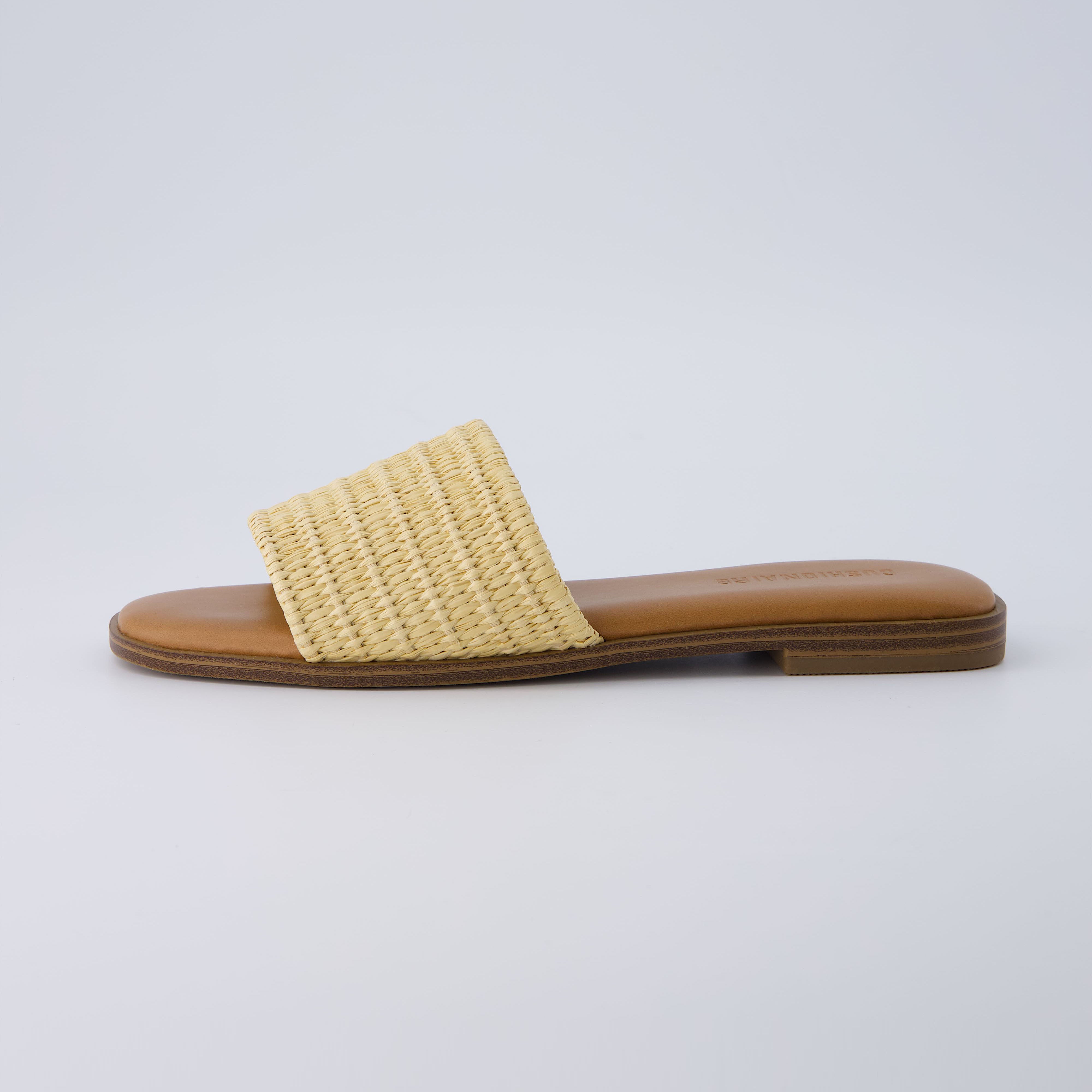 Sesame Raffia Slide Sandal Natural Raffia
