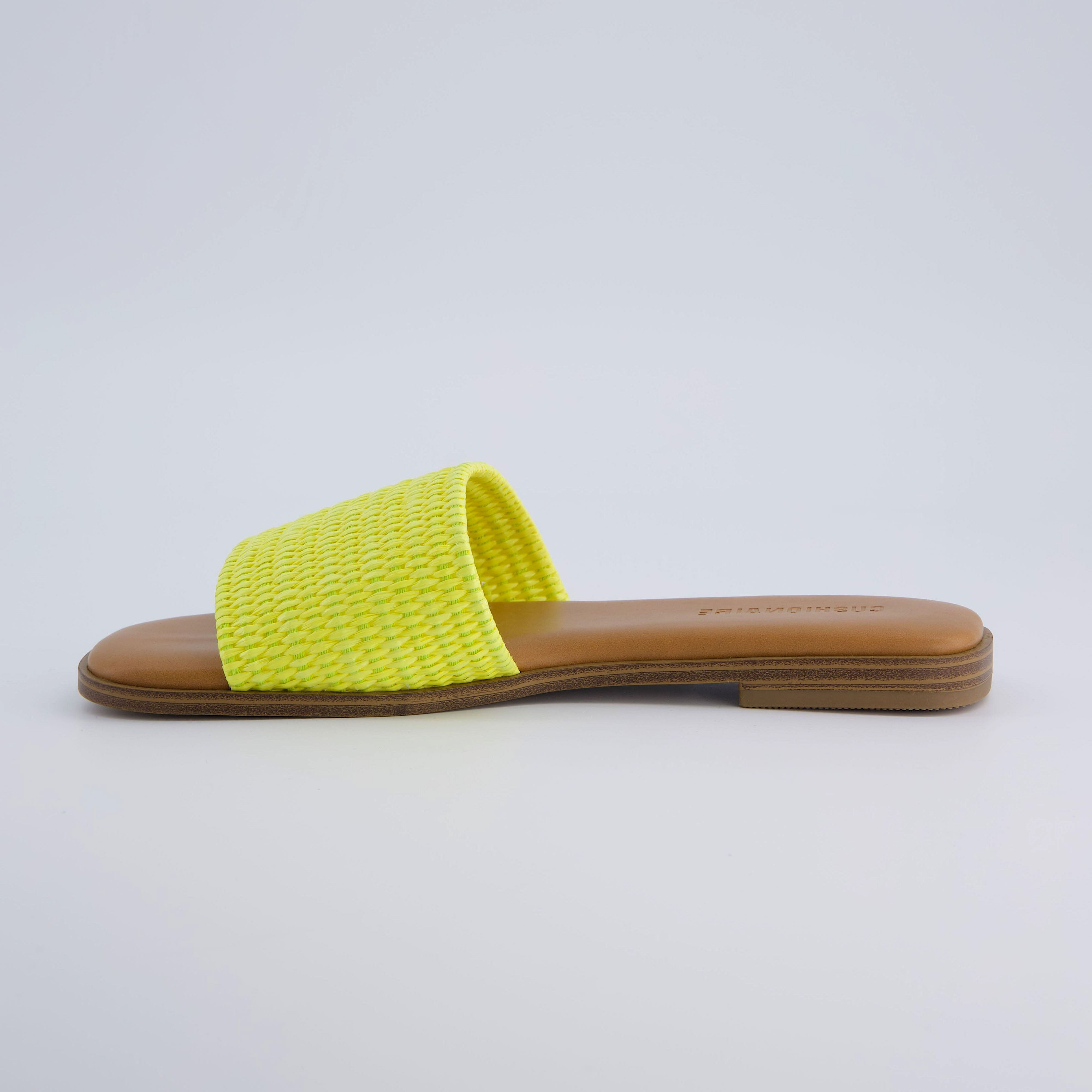 Sesame Raffia Slide Sandal Yellow