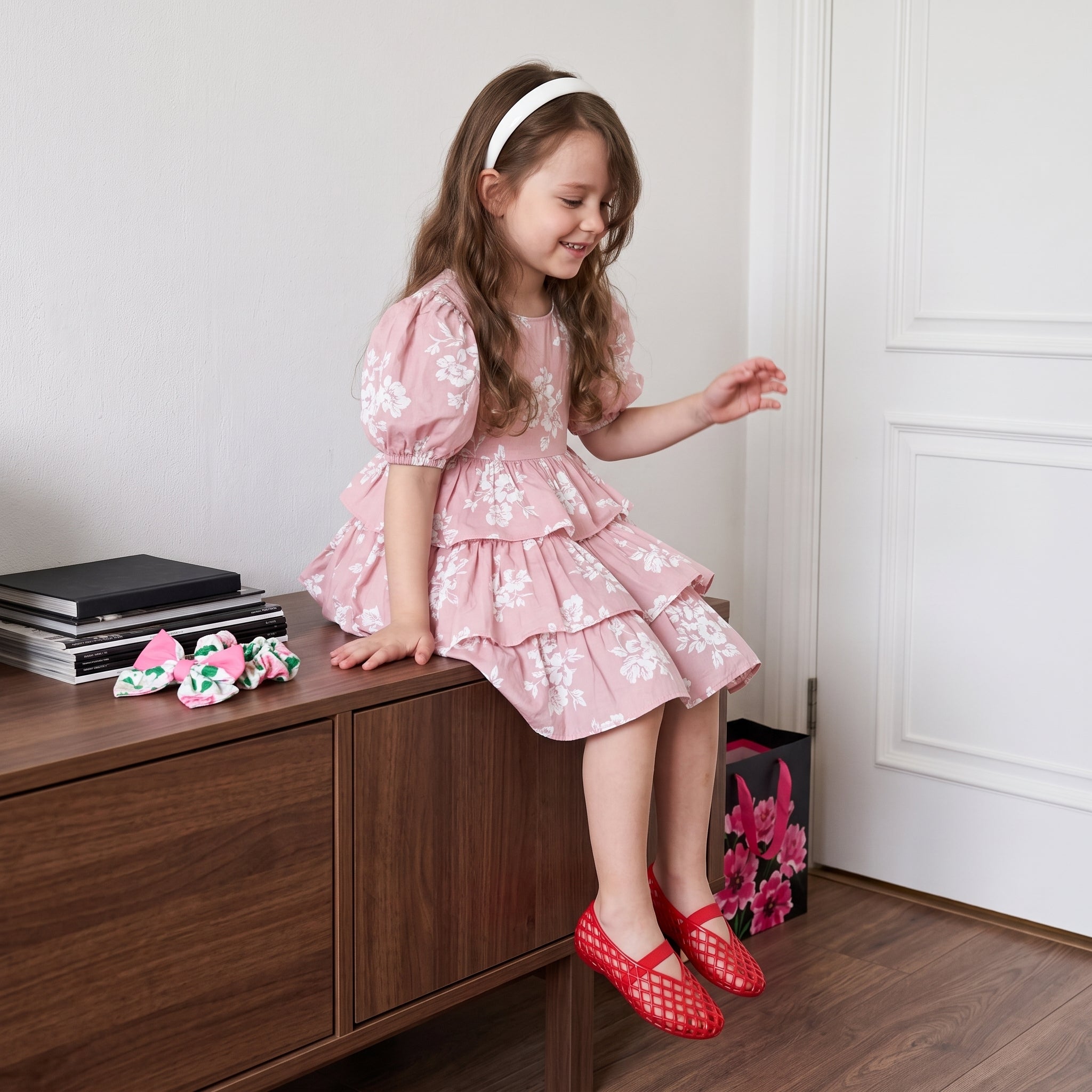 Siesta Girls Jelly Ballet Flats Red Medium