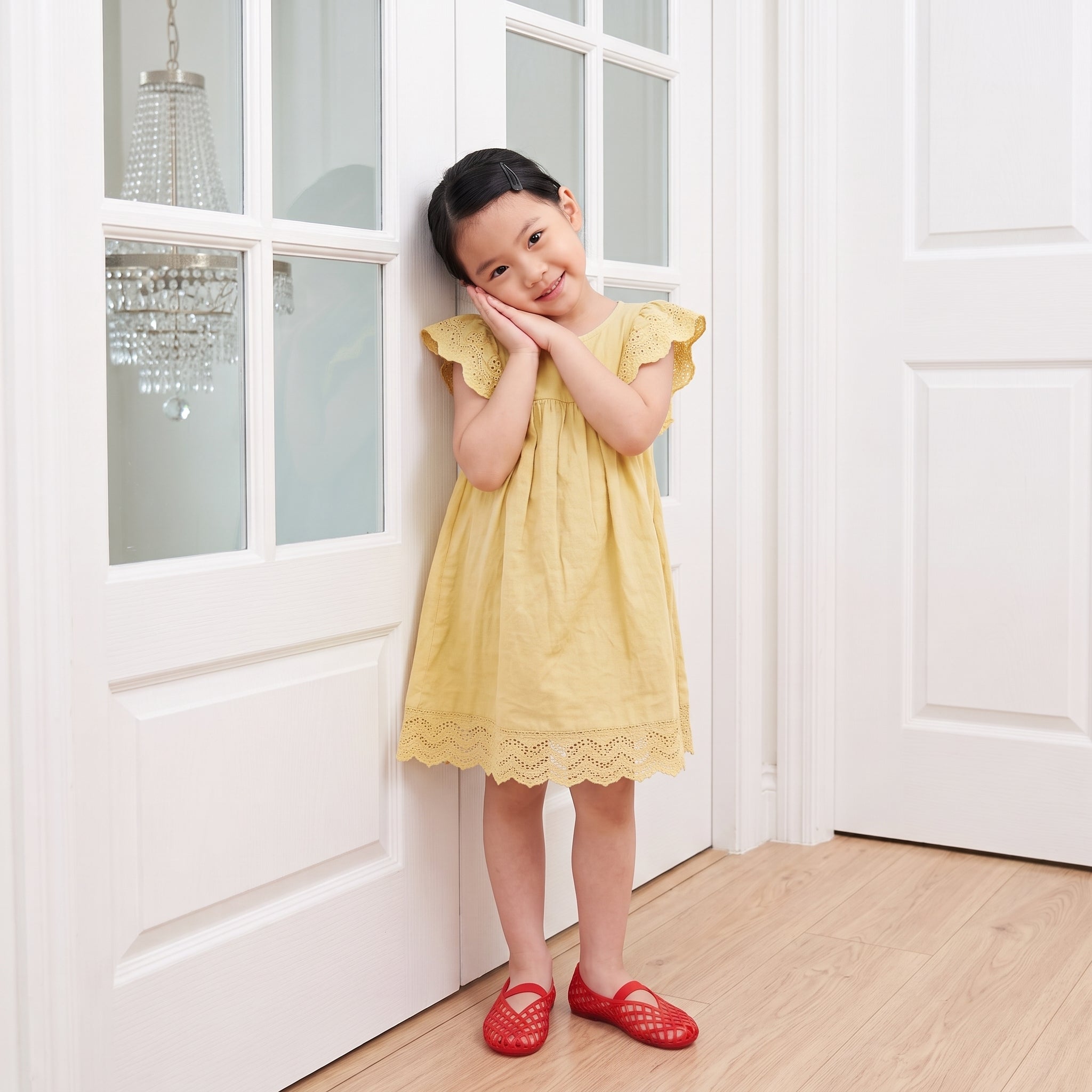 Siesta Girls Jelly Ballet Flats Red Medium