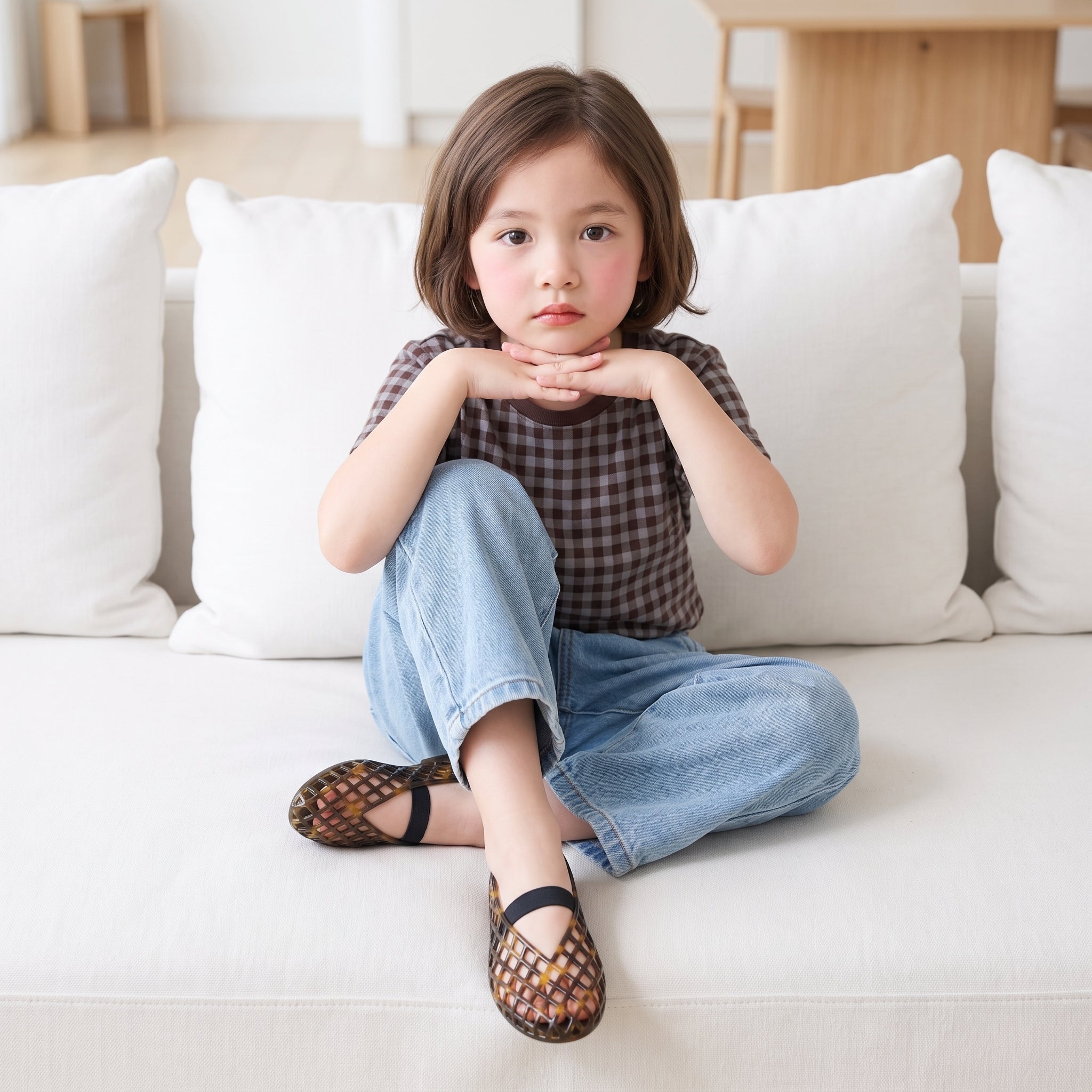 Siesta Girls Jelly Ballet Flats Tortoise Medium