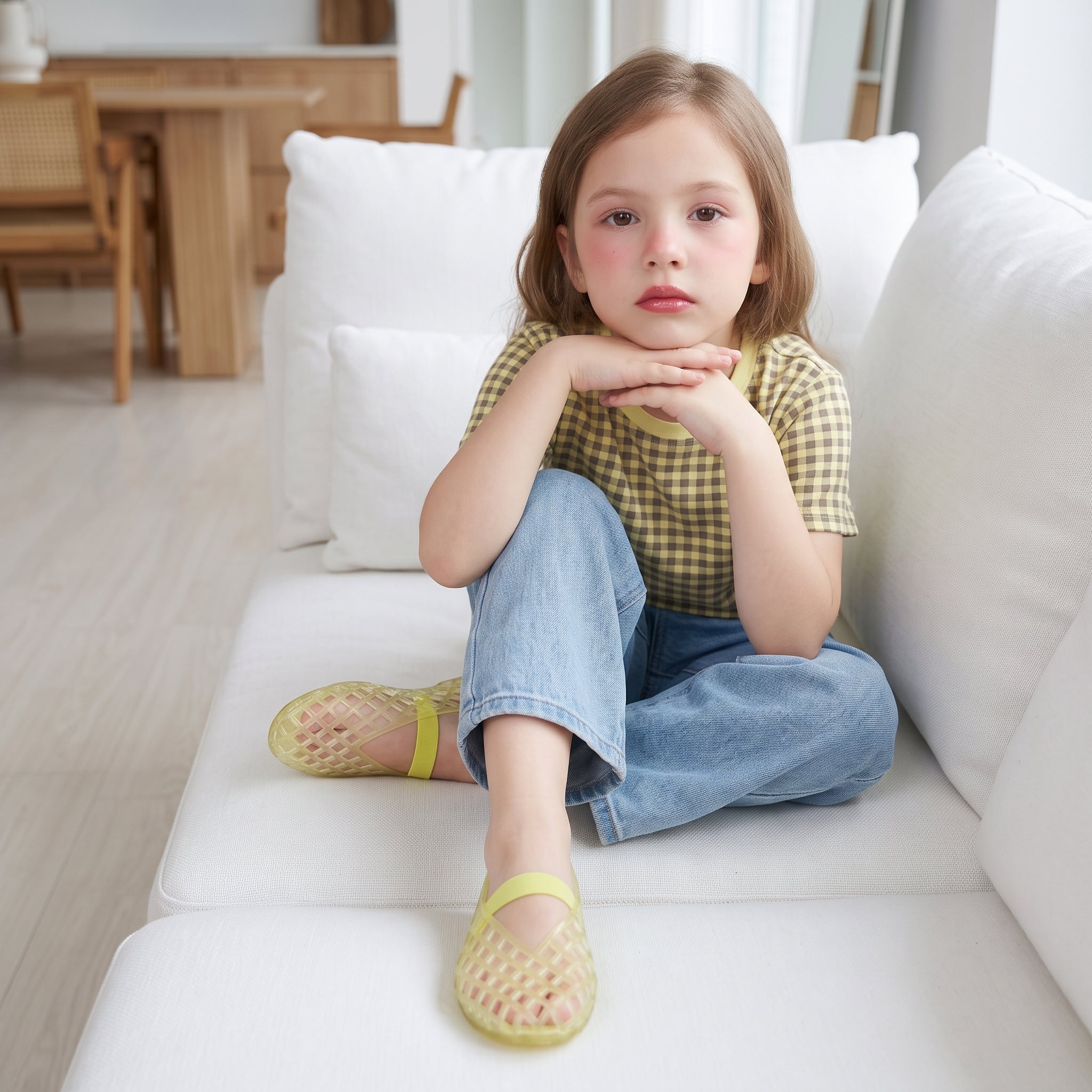 Siesta Girls Jelly Ballet Flats Yellow Medium