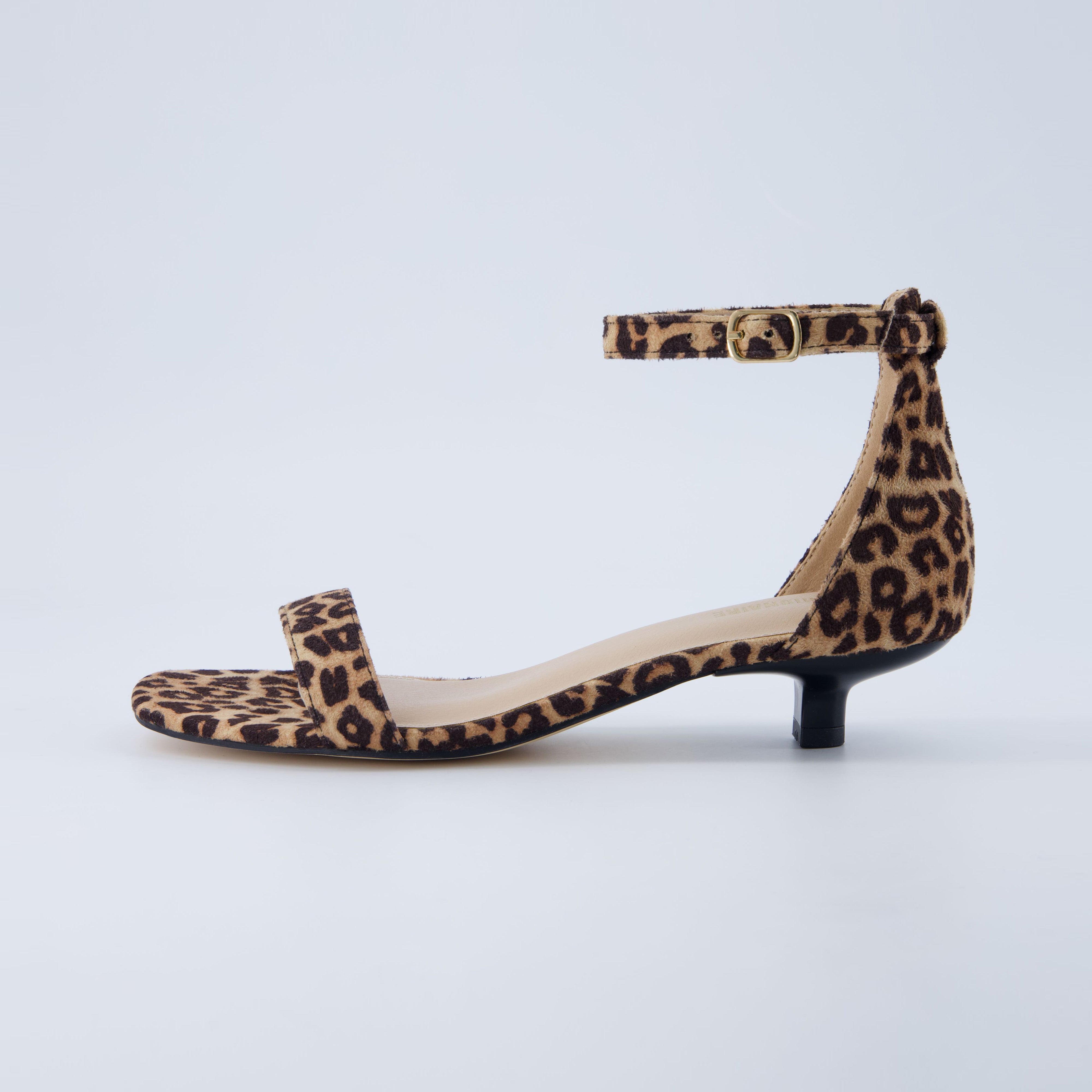 Solo Kitten Heel Sandal Leopard Suede