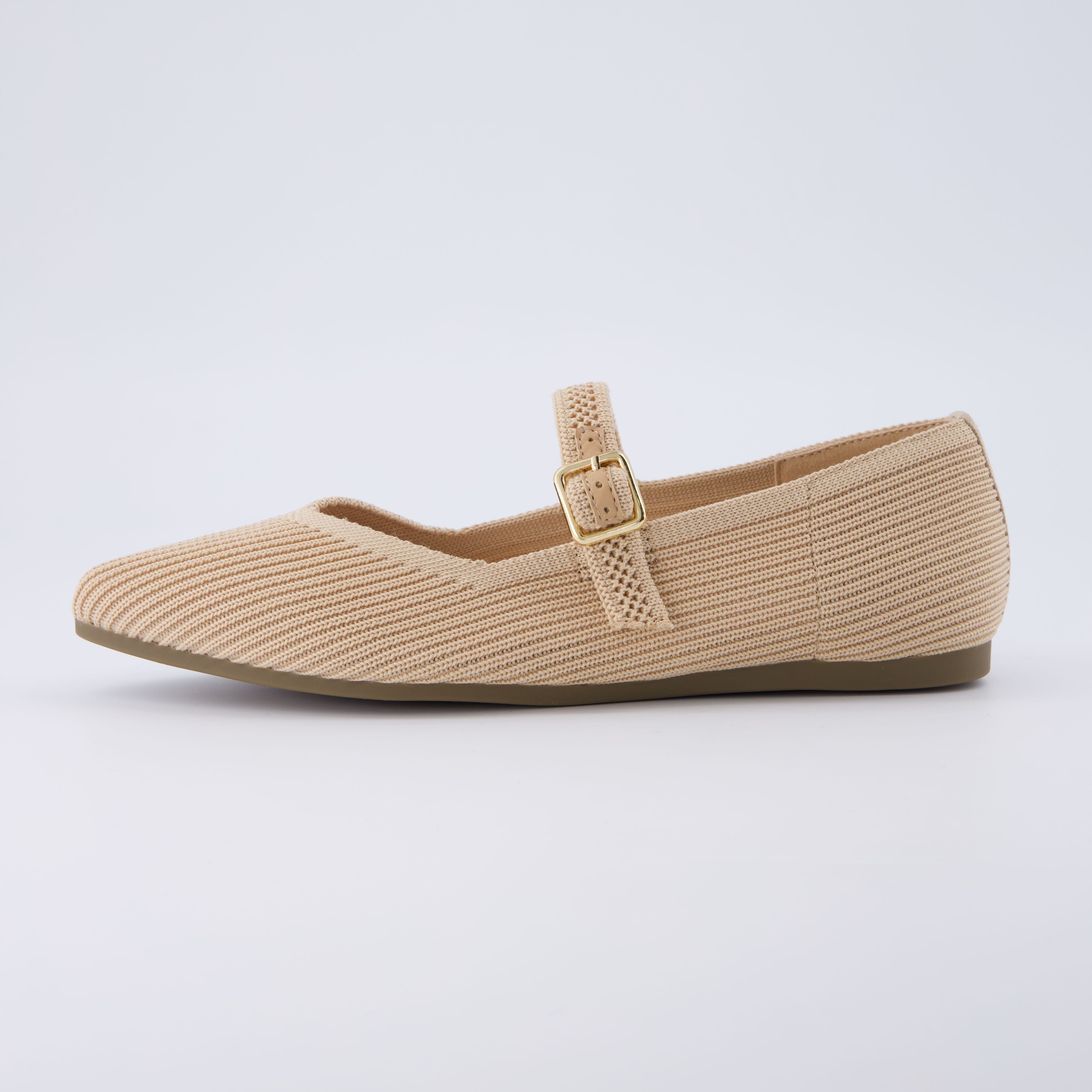 Sonnet Mary Jane Knit Flat Beige