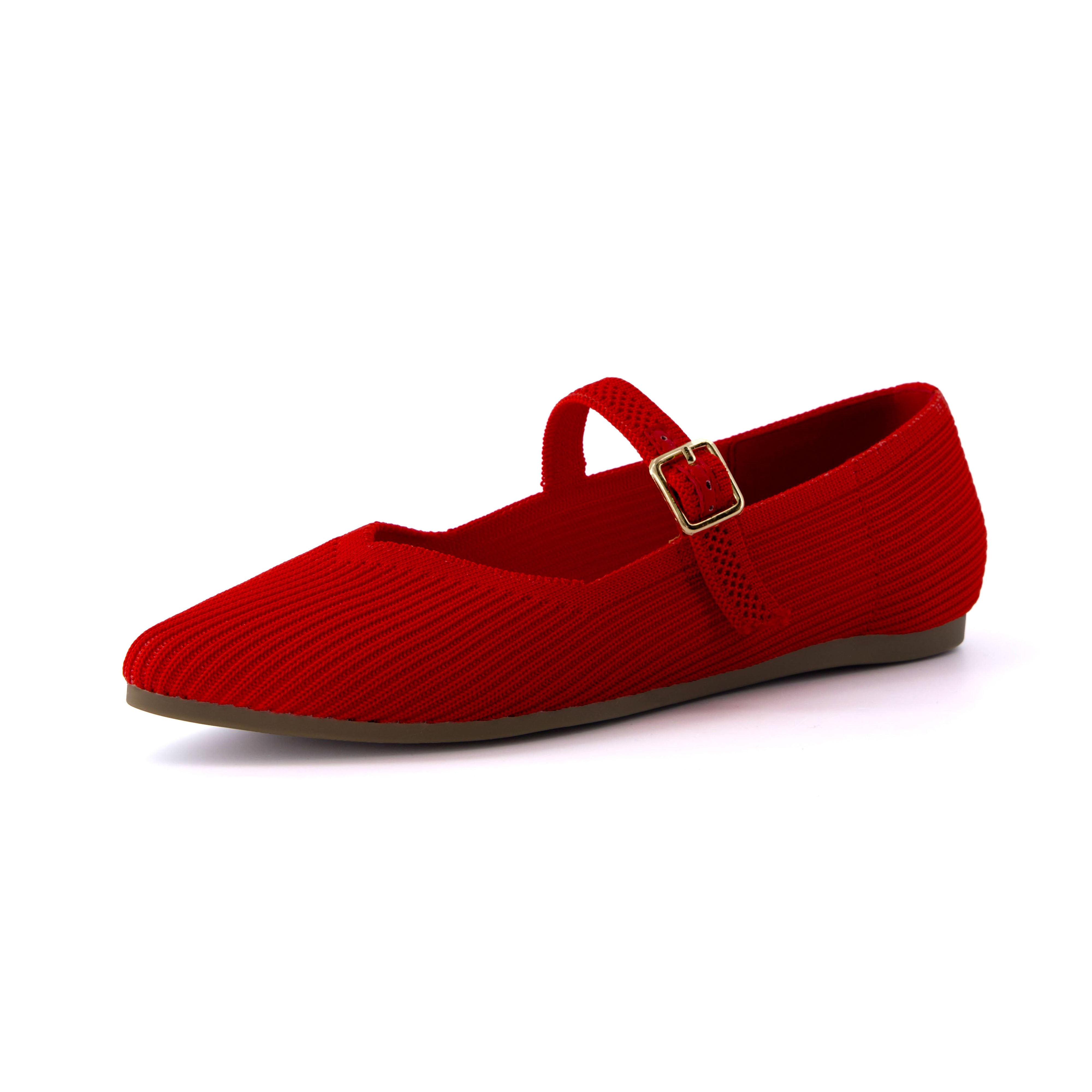 Sonnet Mary Jane Knit Flat Fiery Red