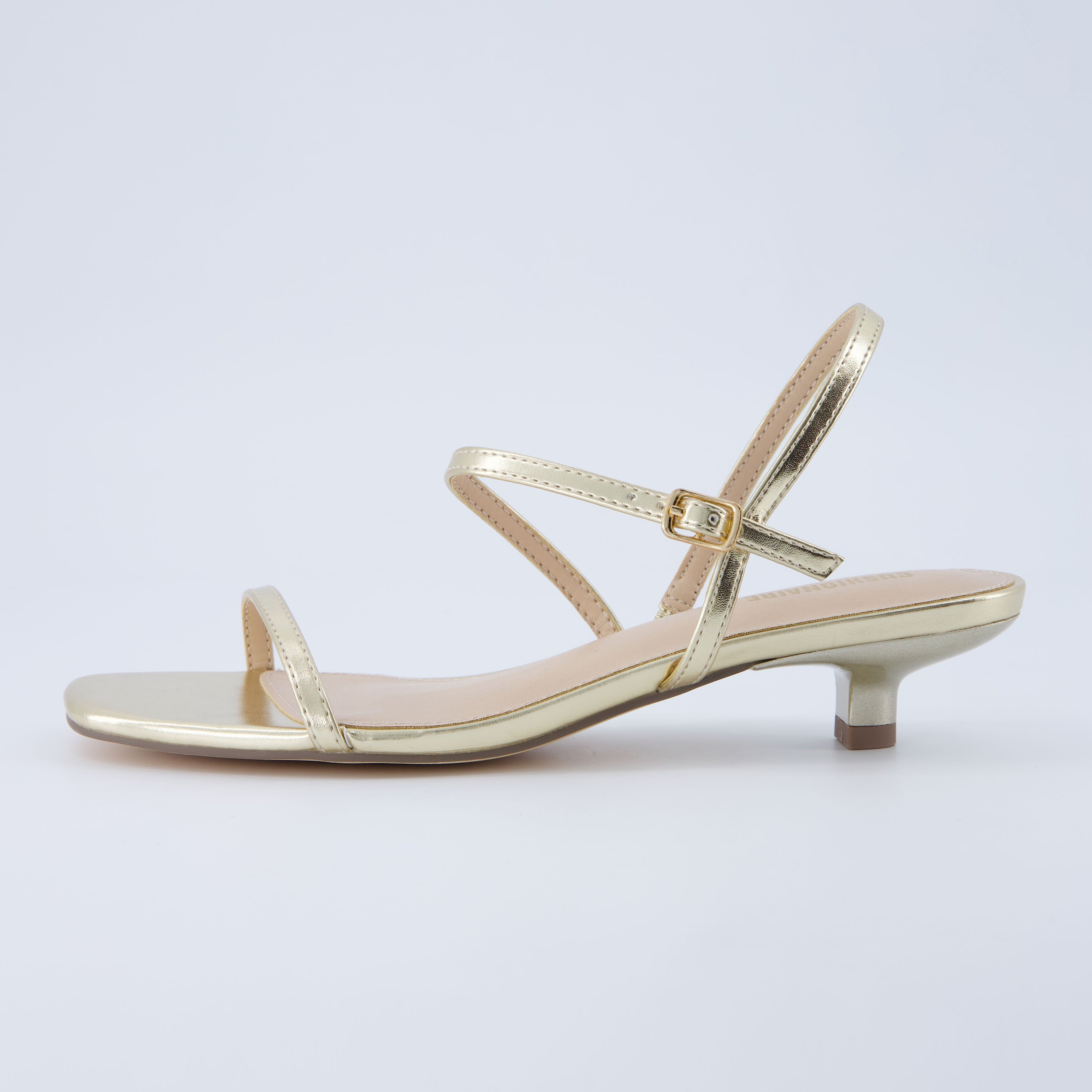Soprano Kitten Heel Sandal Gold