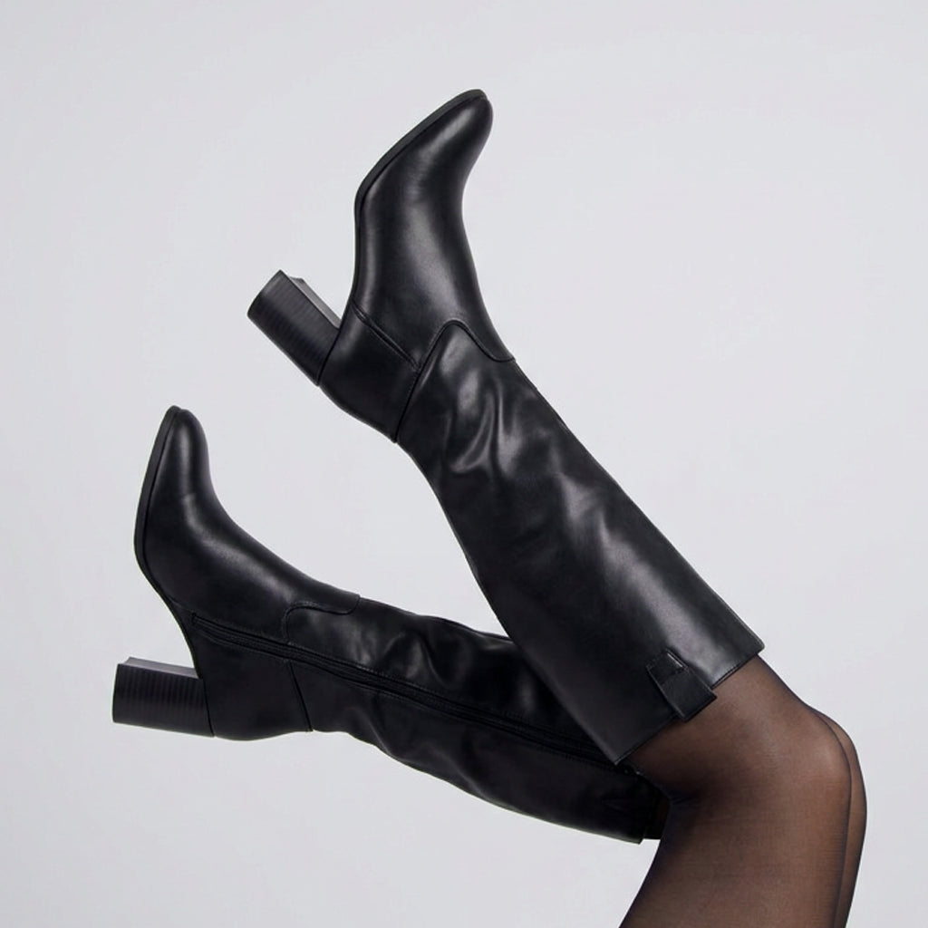 Strada Women's Knee High Boots Black Medium