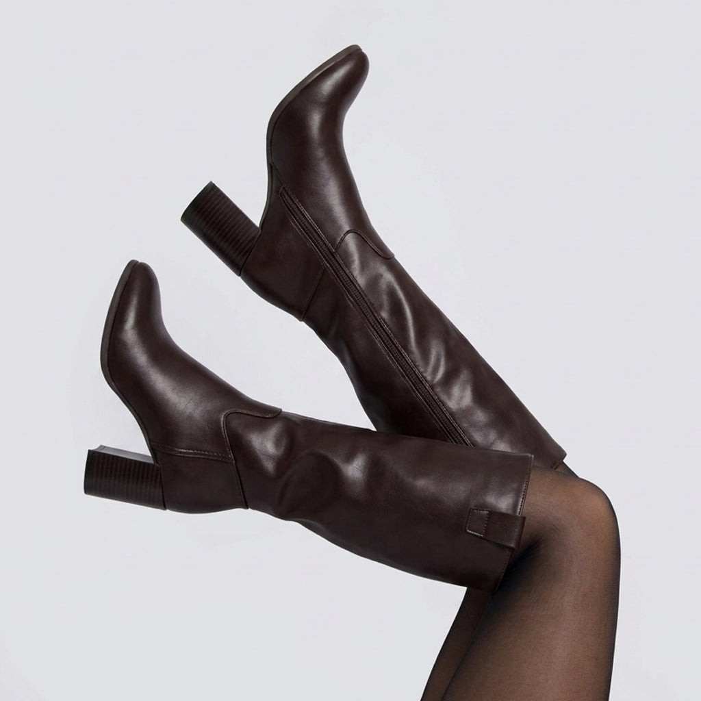 Strada Women's Knee High Boots Dark Brown Medium
