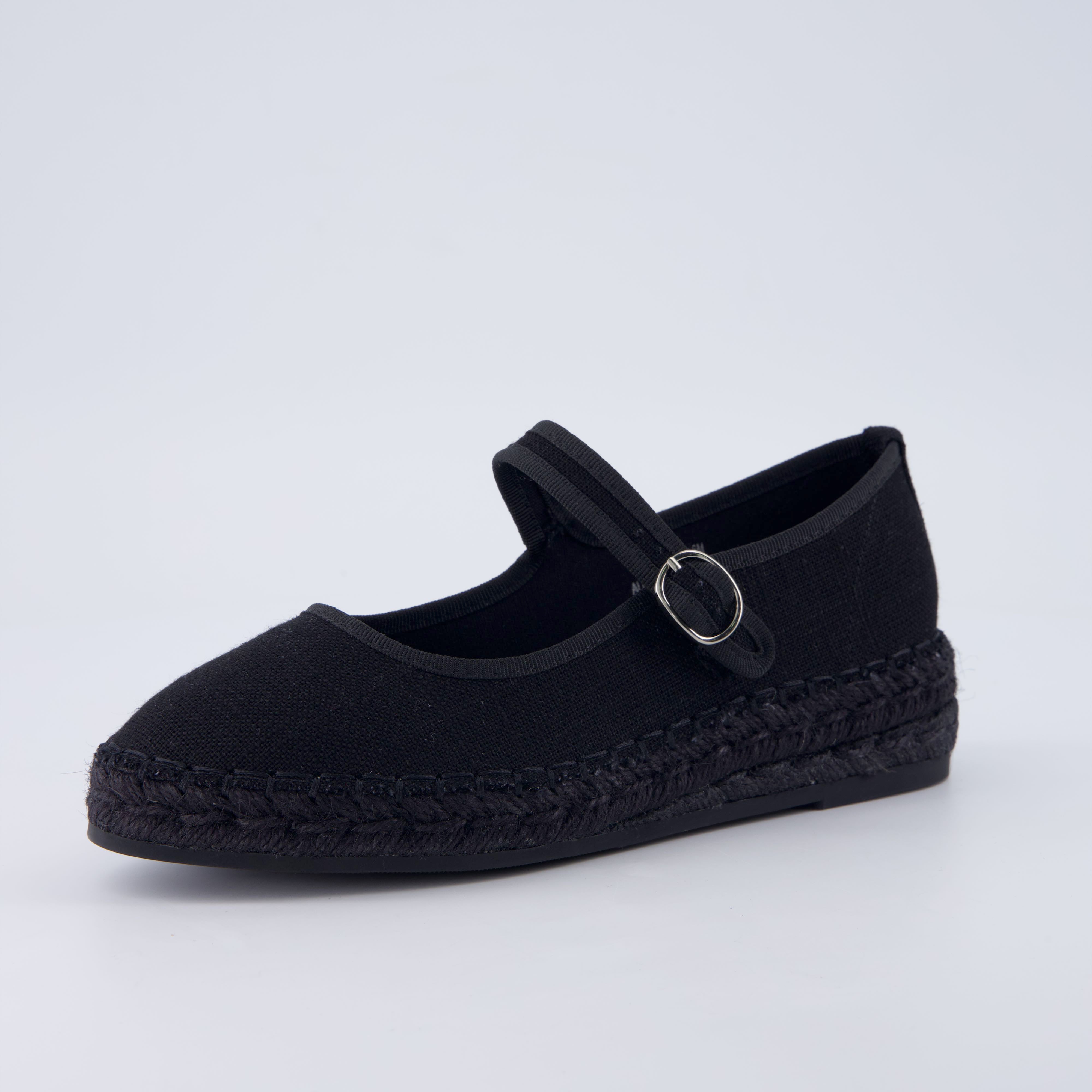Tapas Canvas Flats Black