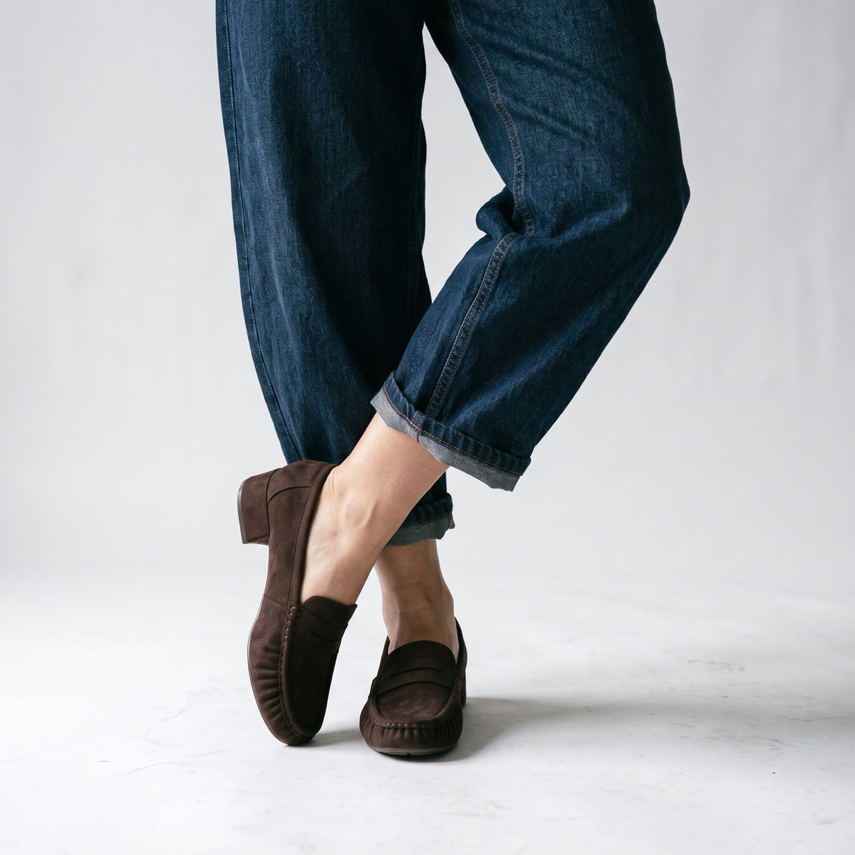 Teah Heeled Penny Loafers Coffee Medium