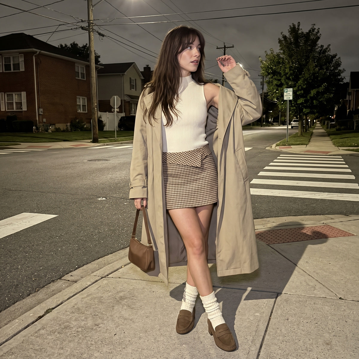 Teah Heeled Penny Loafers Taupe Medium