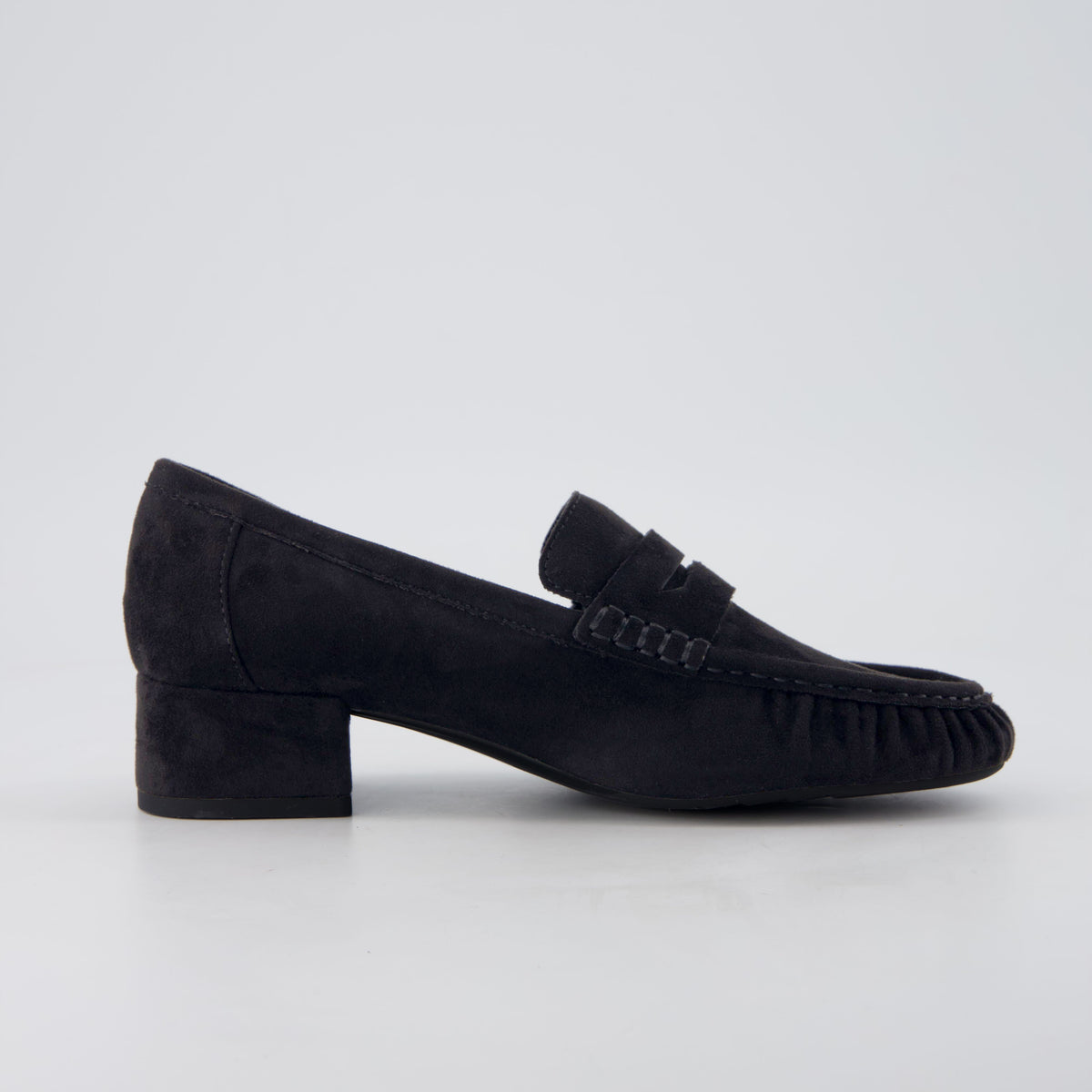 Teah Heeled Penny Loafers Black Medium