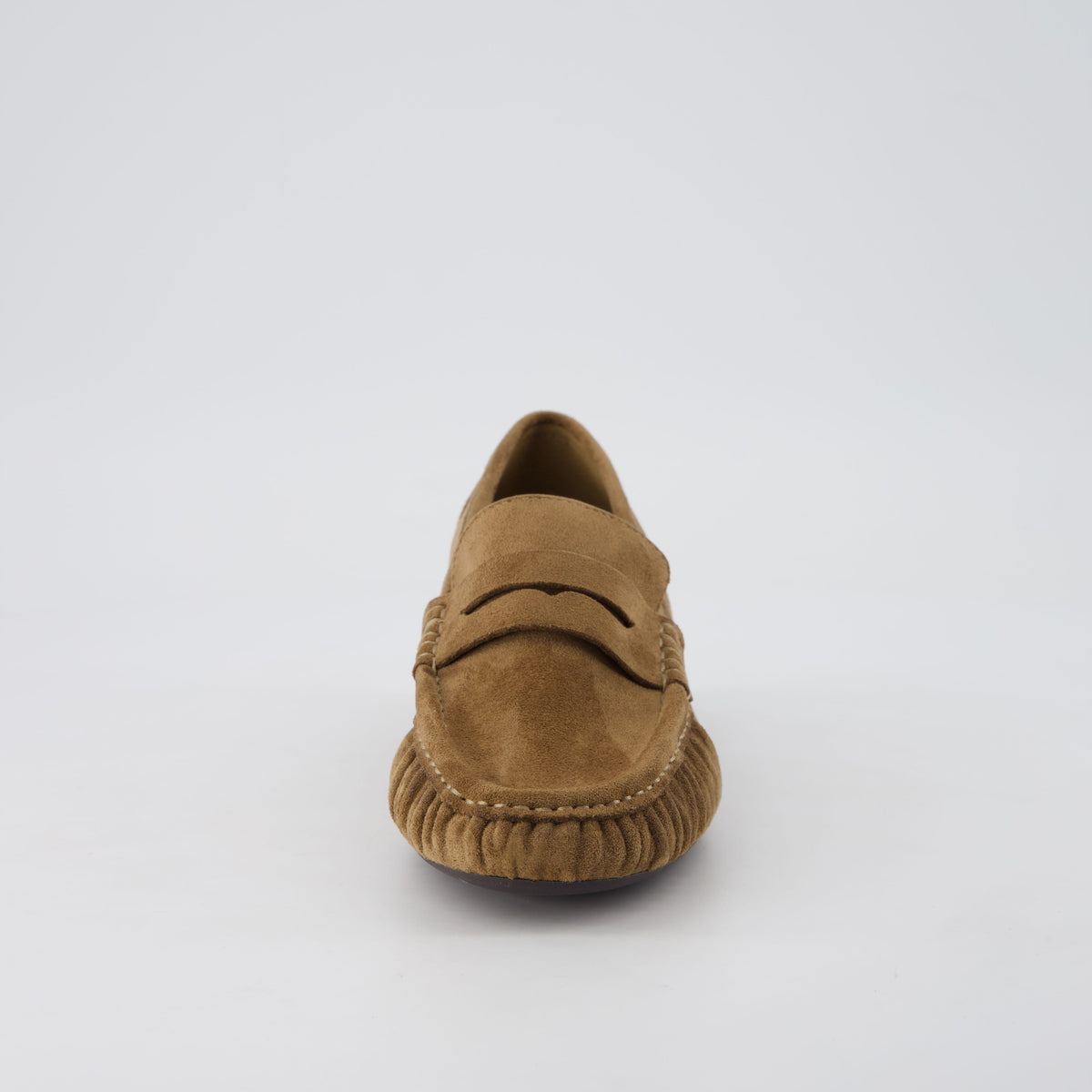 Teah Heeled Penny Loafers Camel Medium