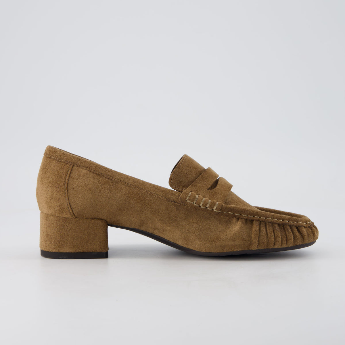 Teah Heeled Penny Loafers Camel Medium