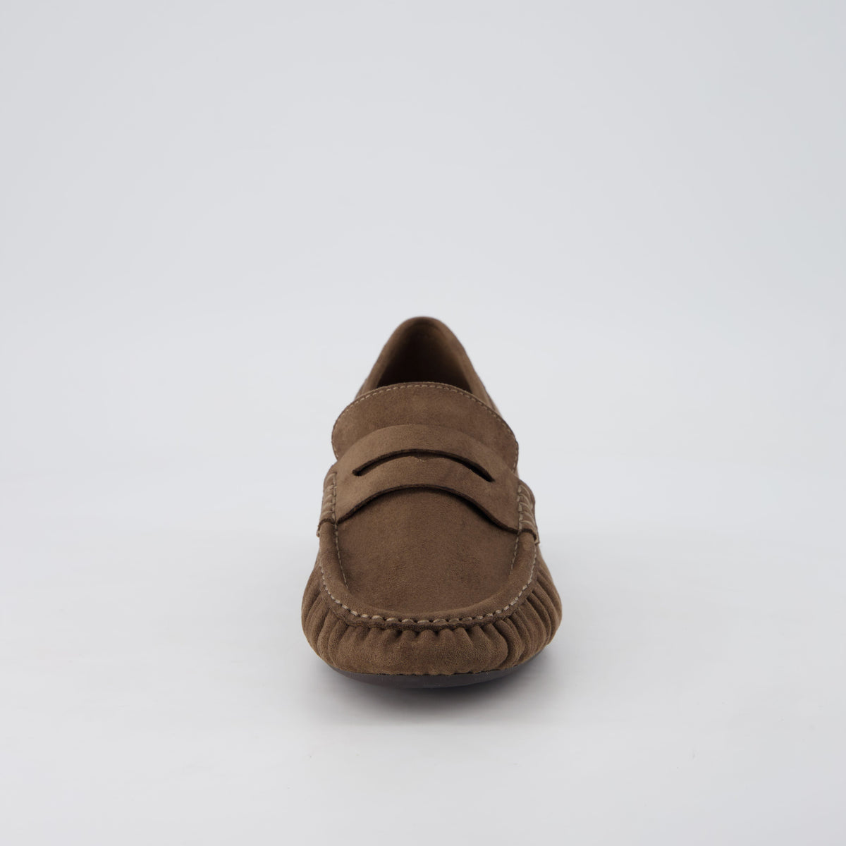 Teah Heeled Penny Loafers Taupe Medium