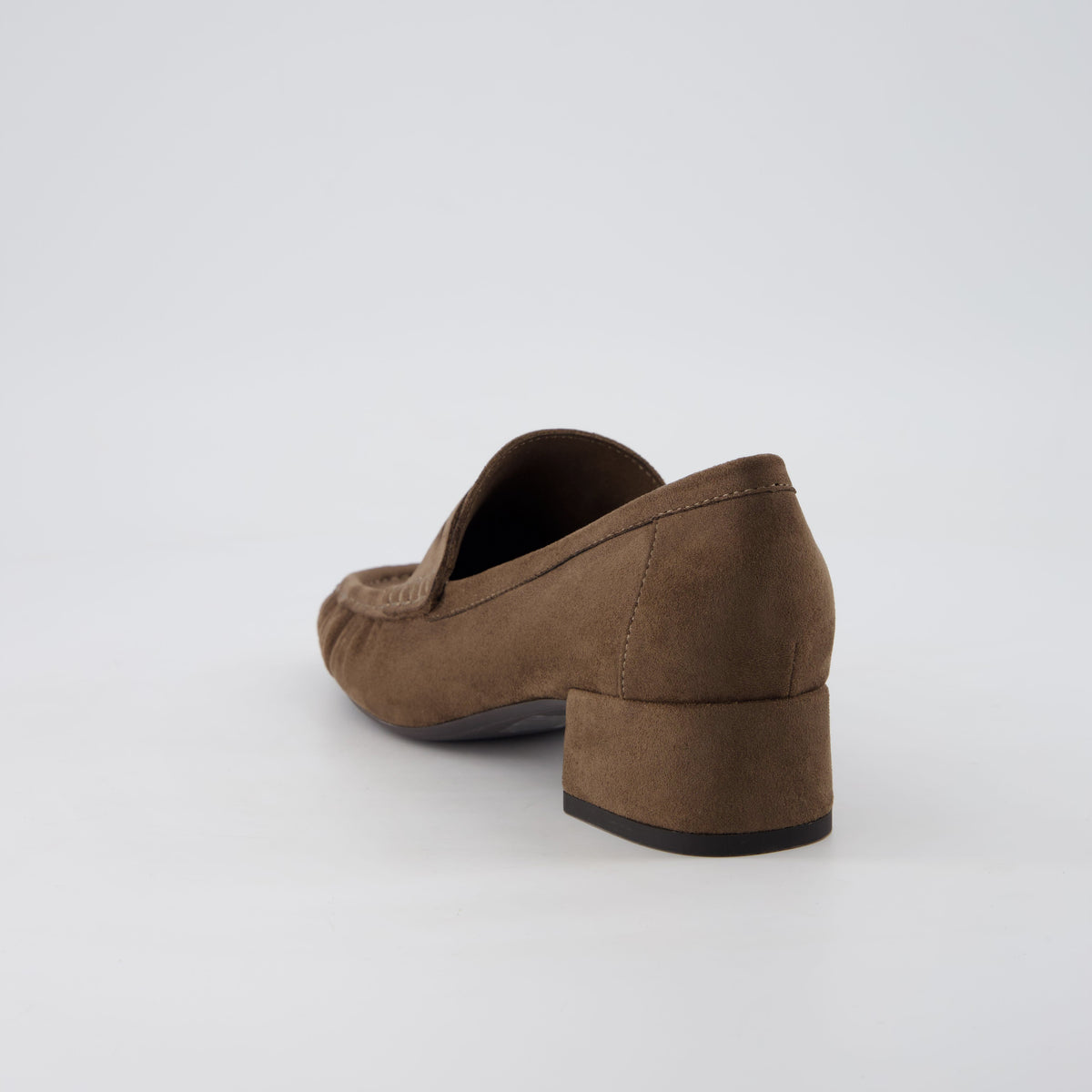 Teah Heeled Penny Loafers Taupe Medium