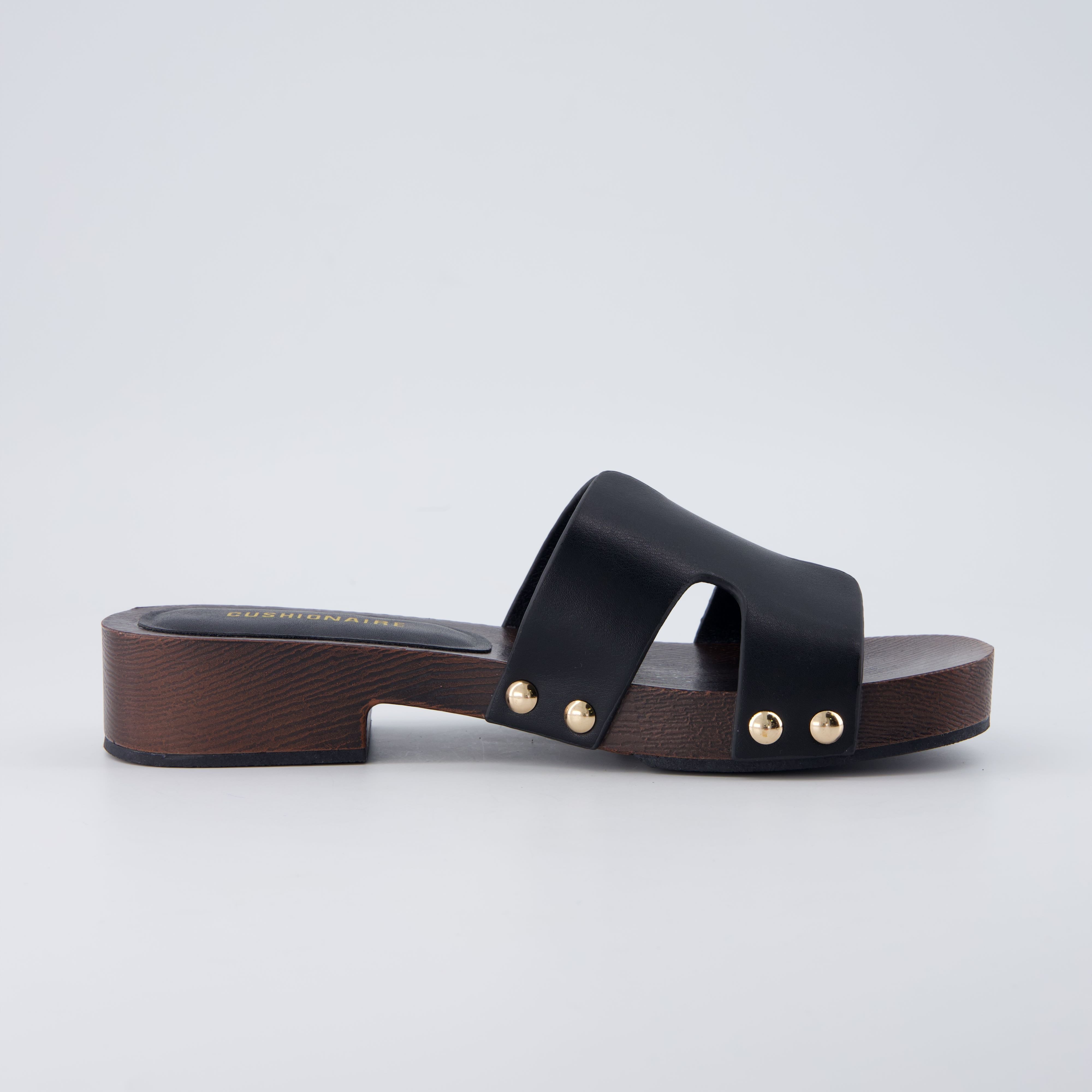Thai Vegan Leather Platform Sandals Black Medium