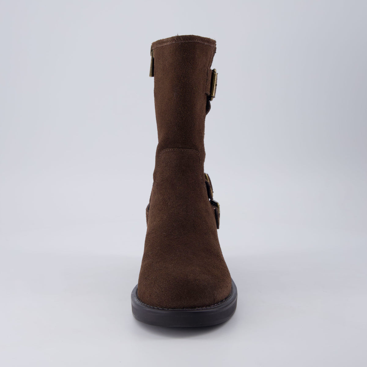 Tidy Suede Moto Boots Brown