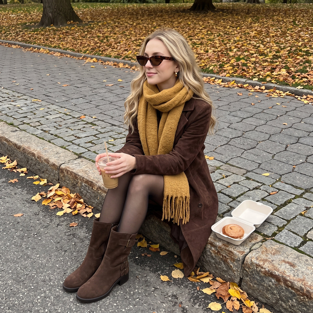 Tidy Suede Moto Boots Brown