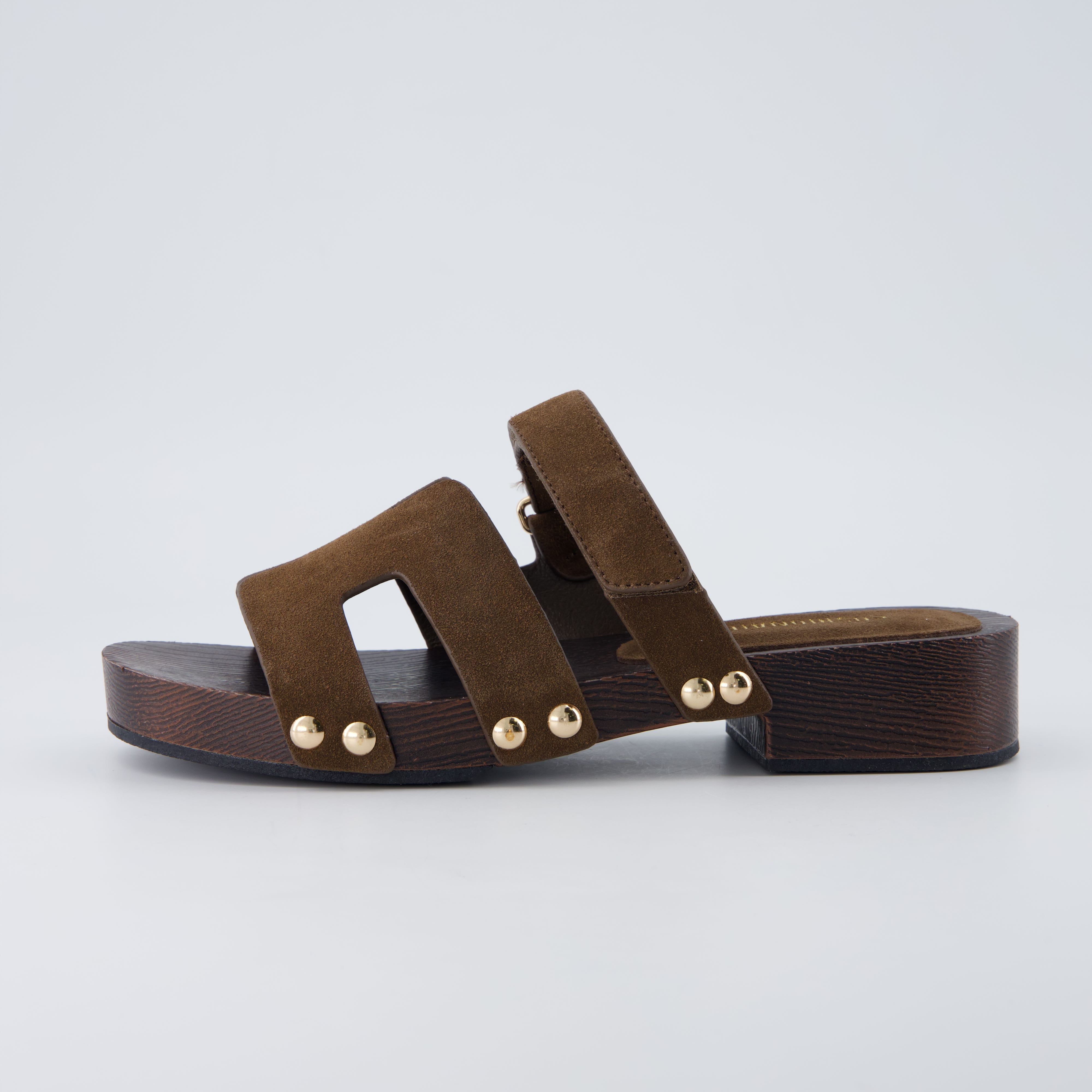 Tokyo Genuine Suede Sandals Brown