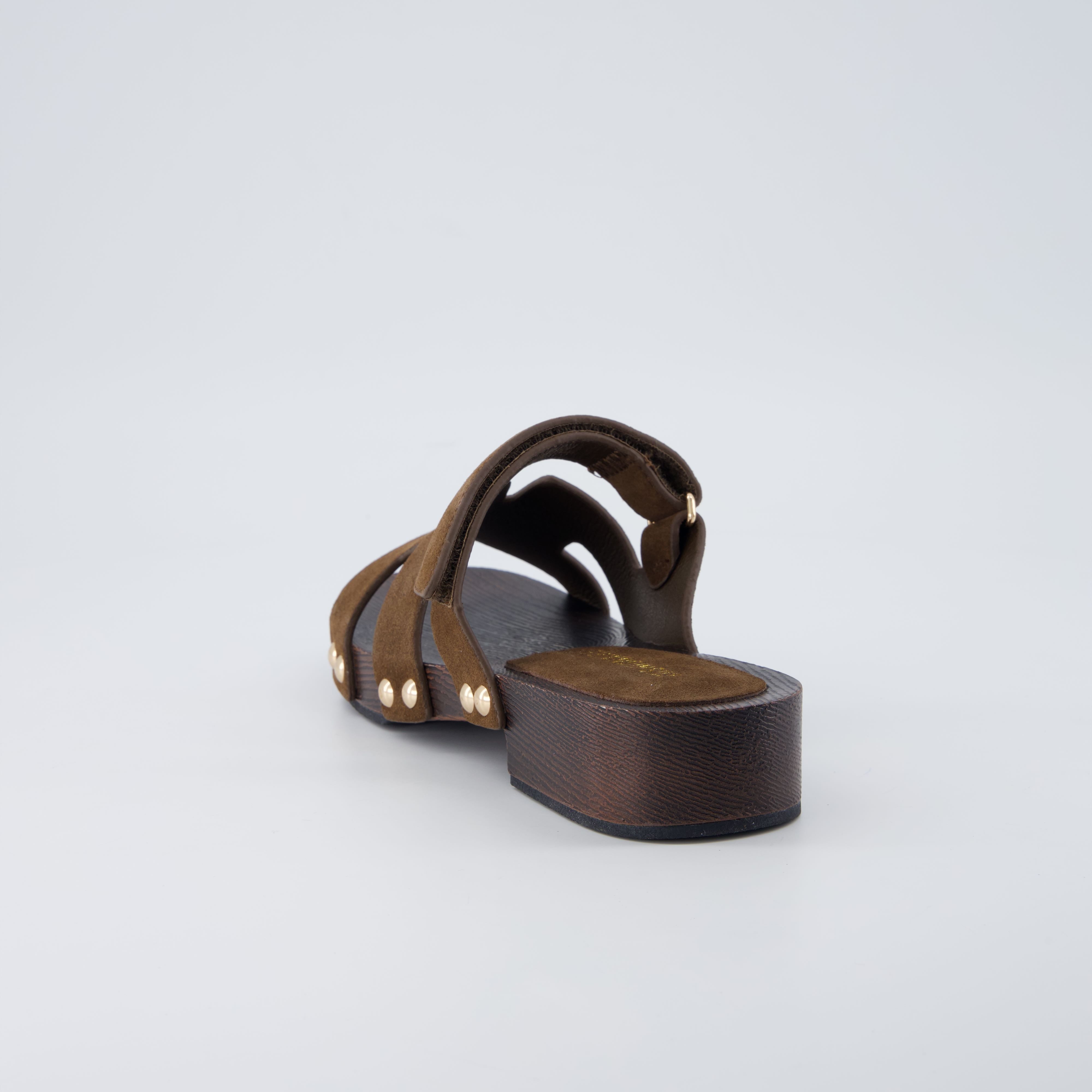 Tokyo Genuine Suede Sandals Brown