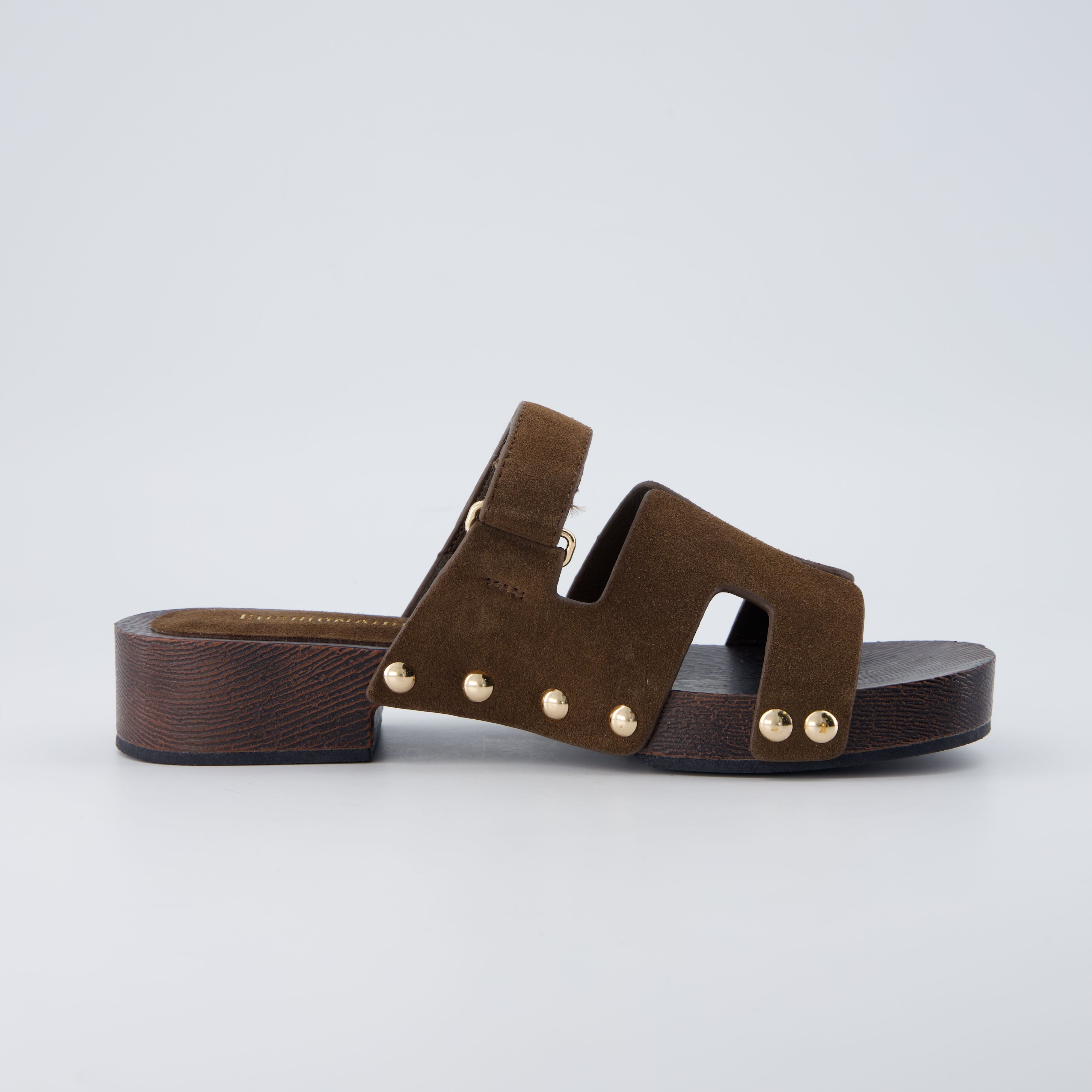 Tokyo Genuine Suede Sandals Brown