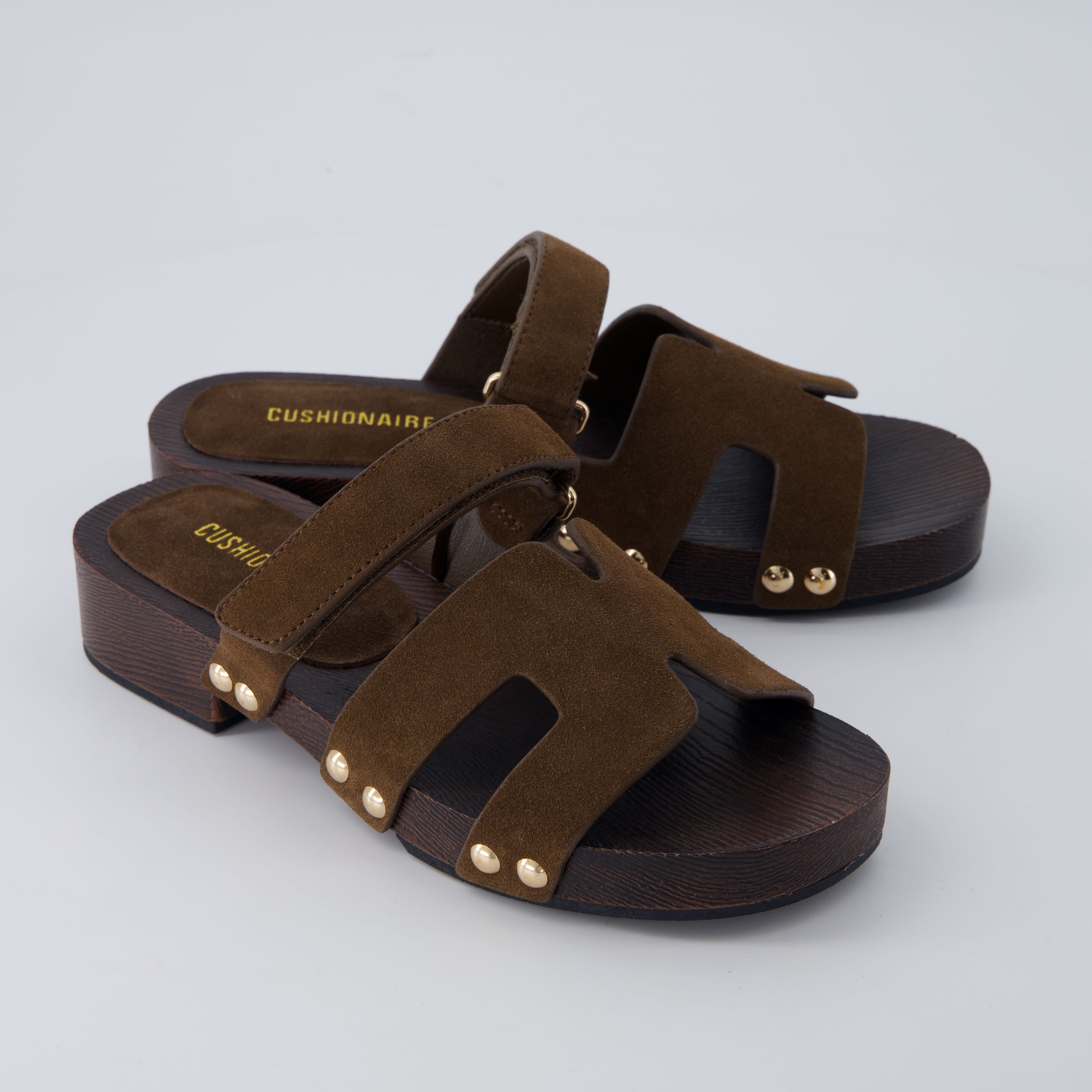 Tokyo Genuine Suede Sandals Brown