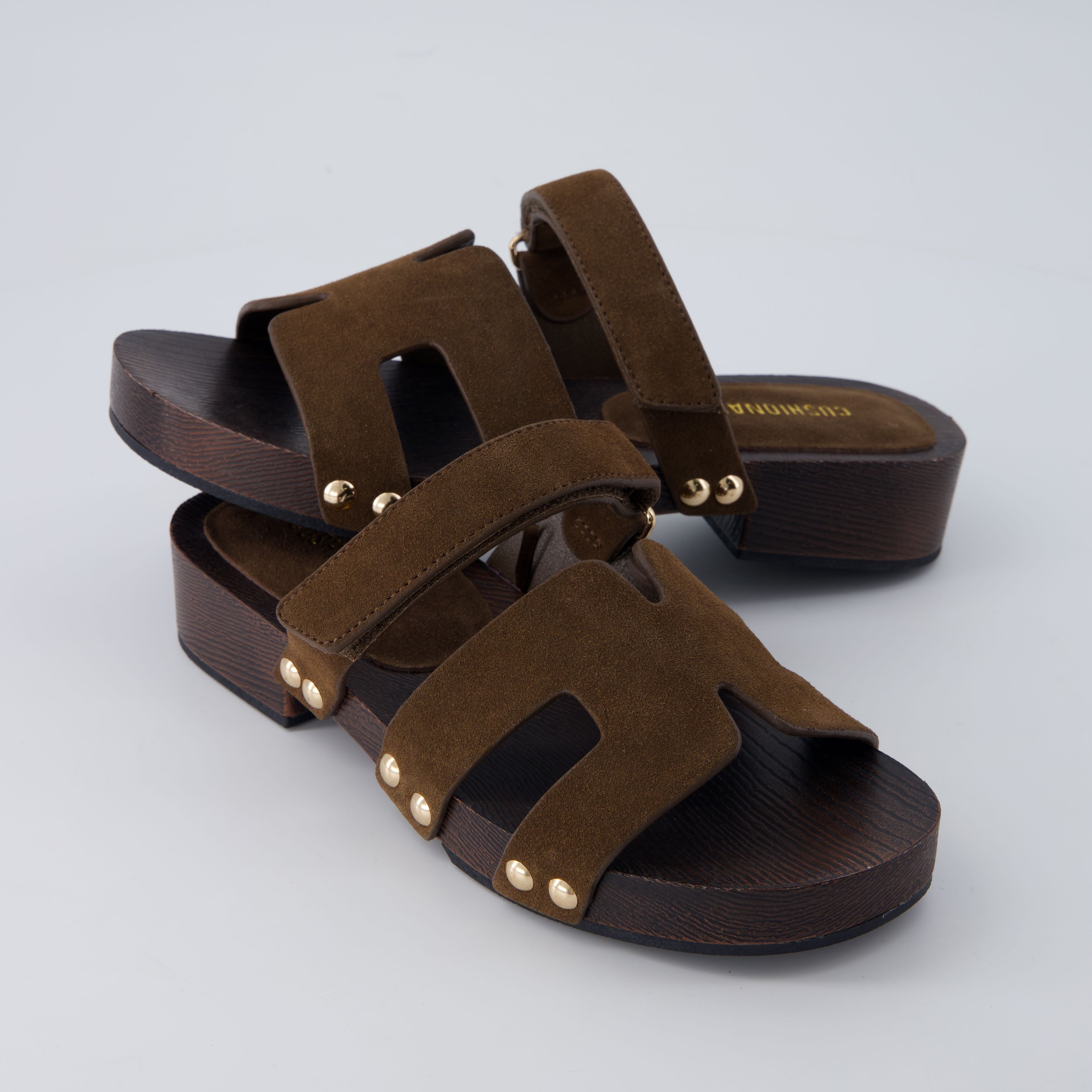 Tokyo Genuine Suede Sandals Brown