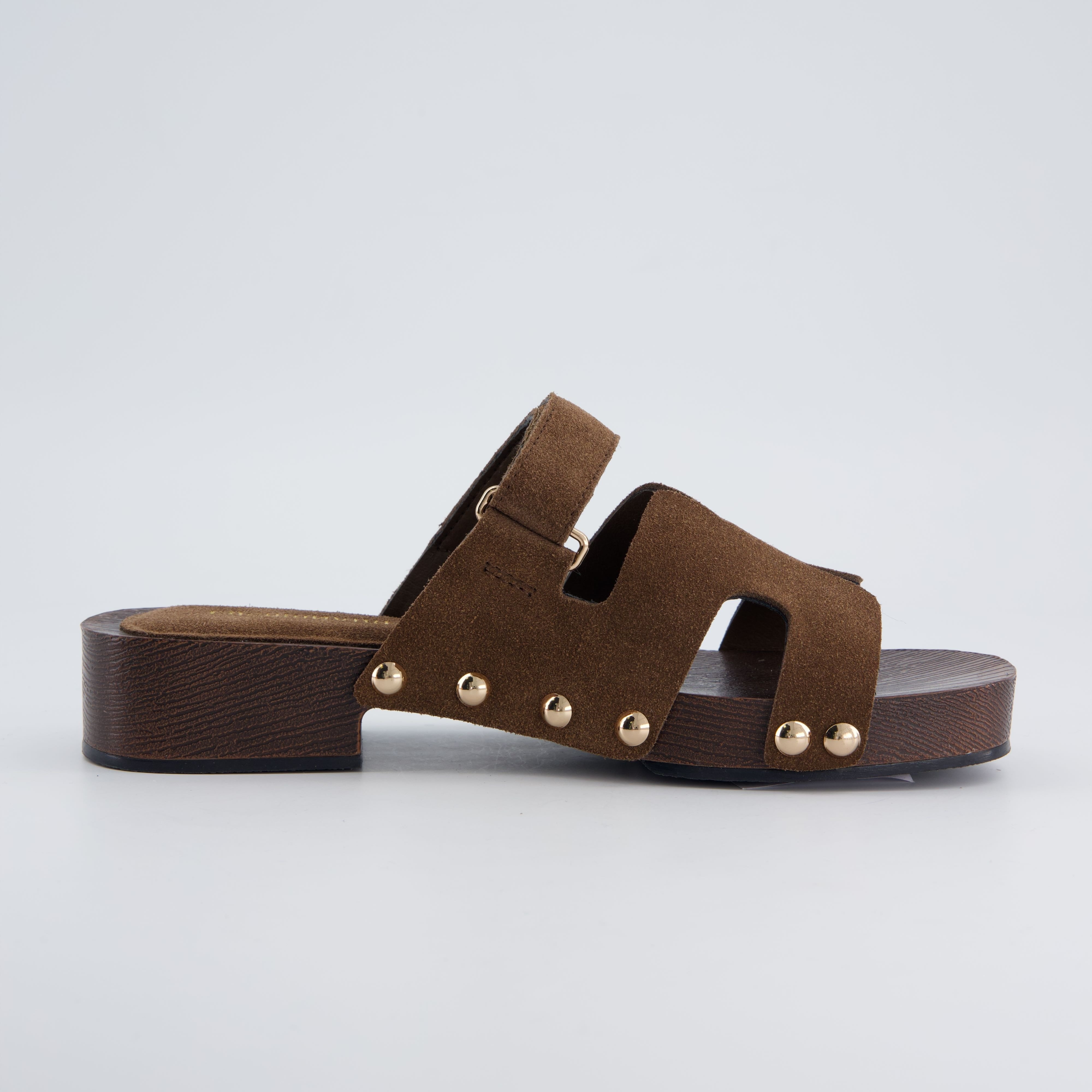 Tokyo Genuine Suede Sandals Dark Brown
